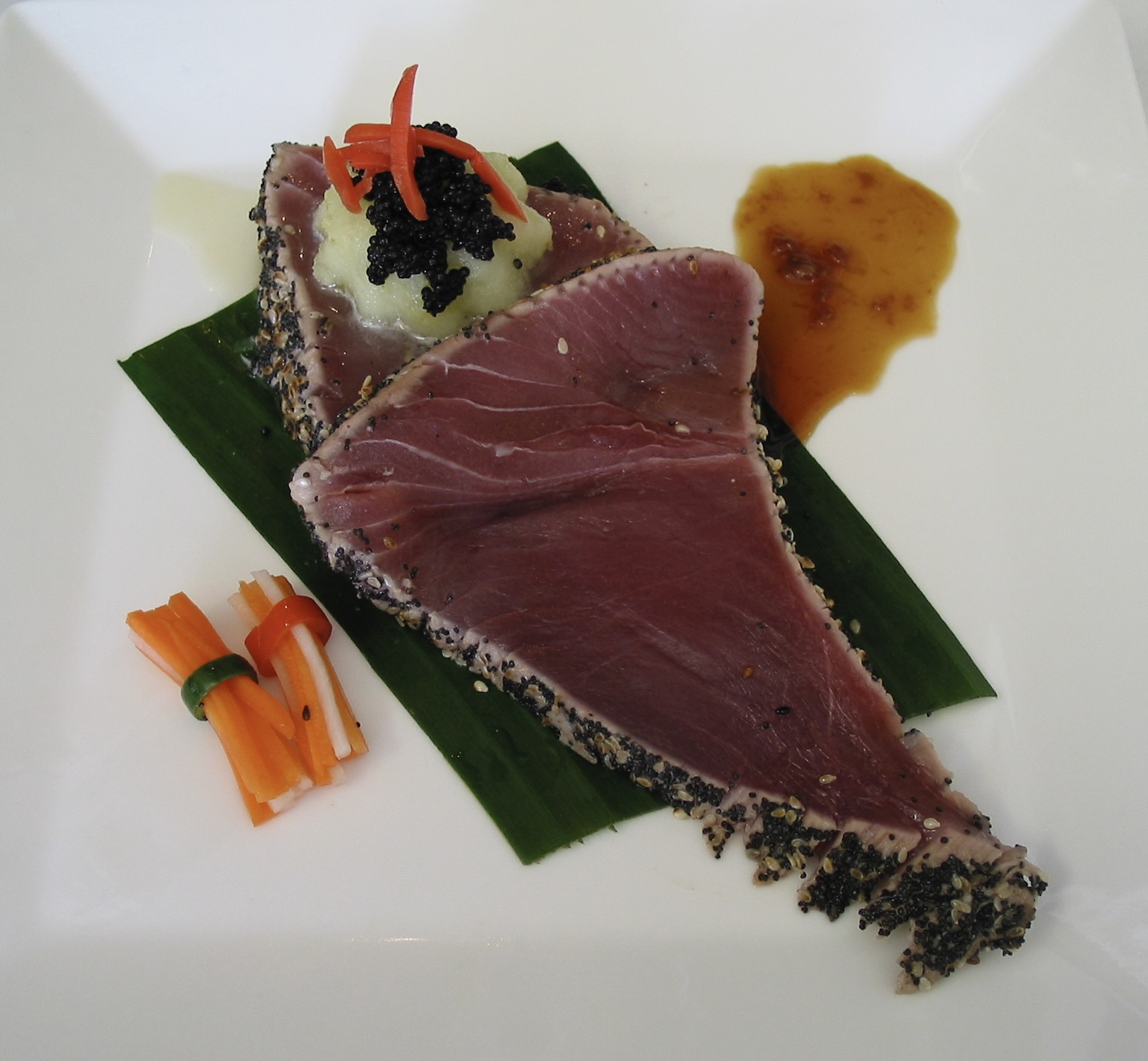 *Tuna with Wasabi Sorbet