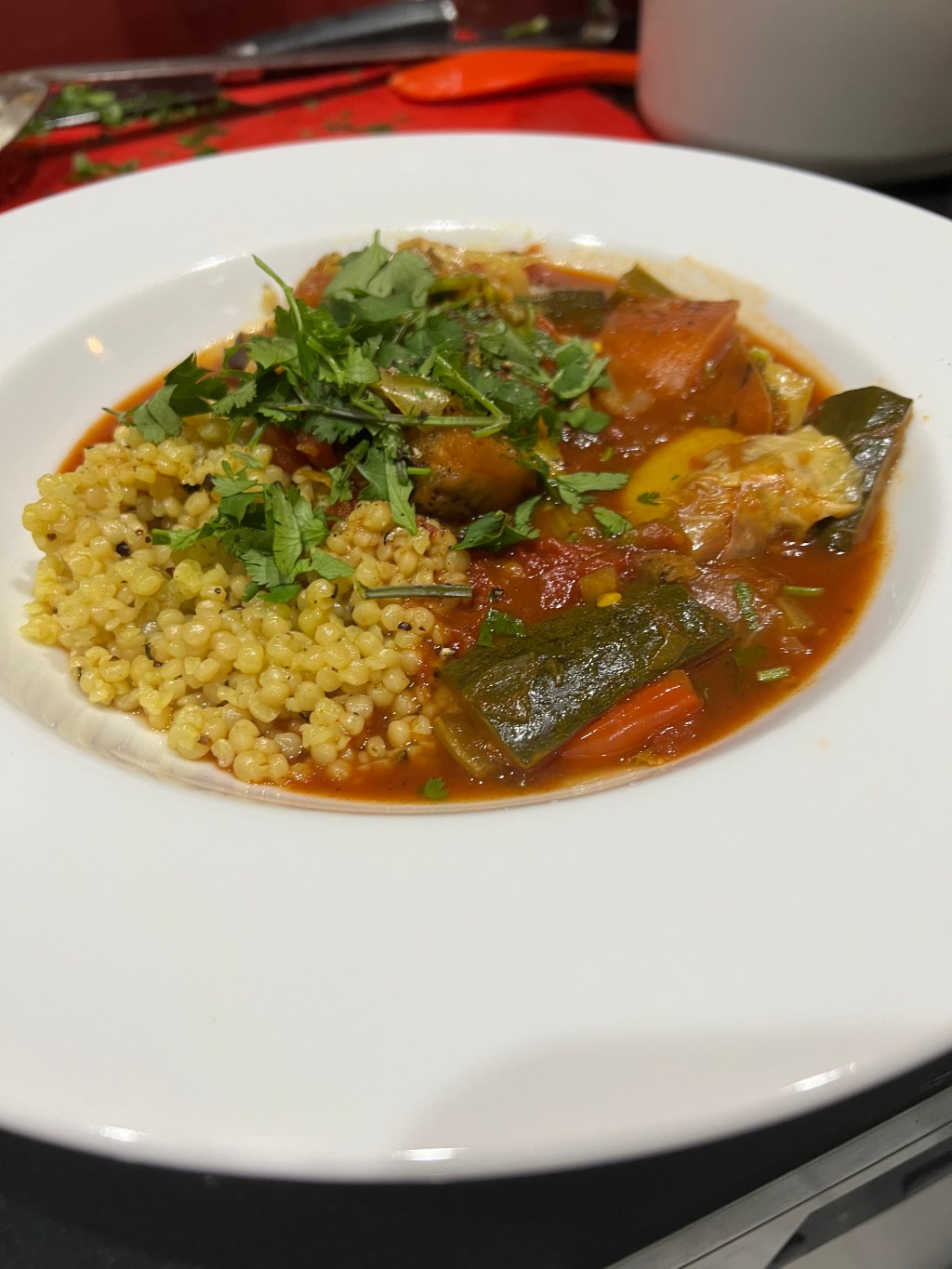 Seven vegetables on&nbsp;couscous