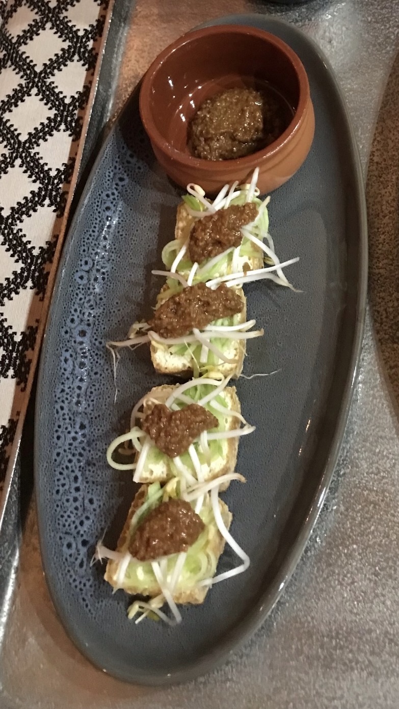 Grilled tofu puffs with rojak sauce (Tahu&nbsp;bakar)