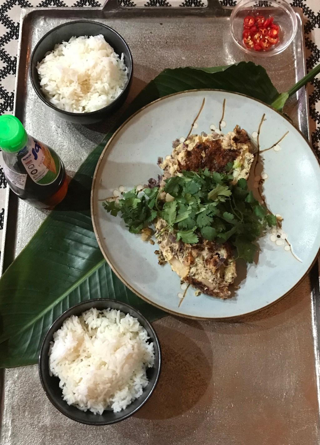 *Omelette of pork mince, preserved radish and spring onion (Trúŉg chiên thit&nbsp;băm)