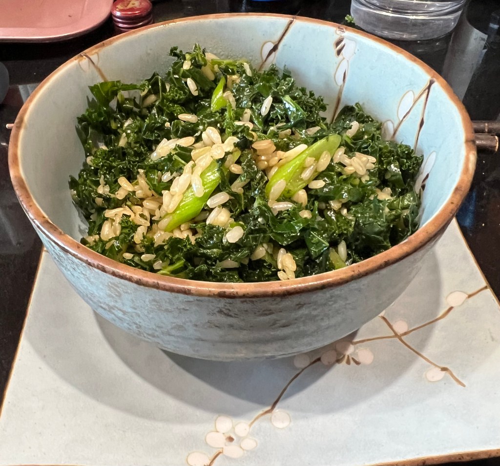 Fried rice with kale and&nbsp;scallions
