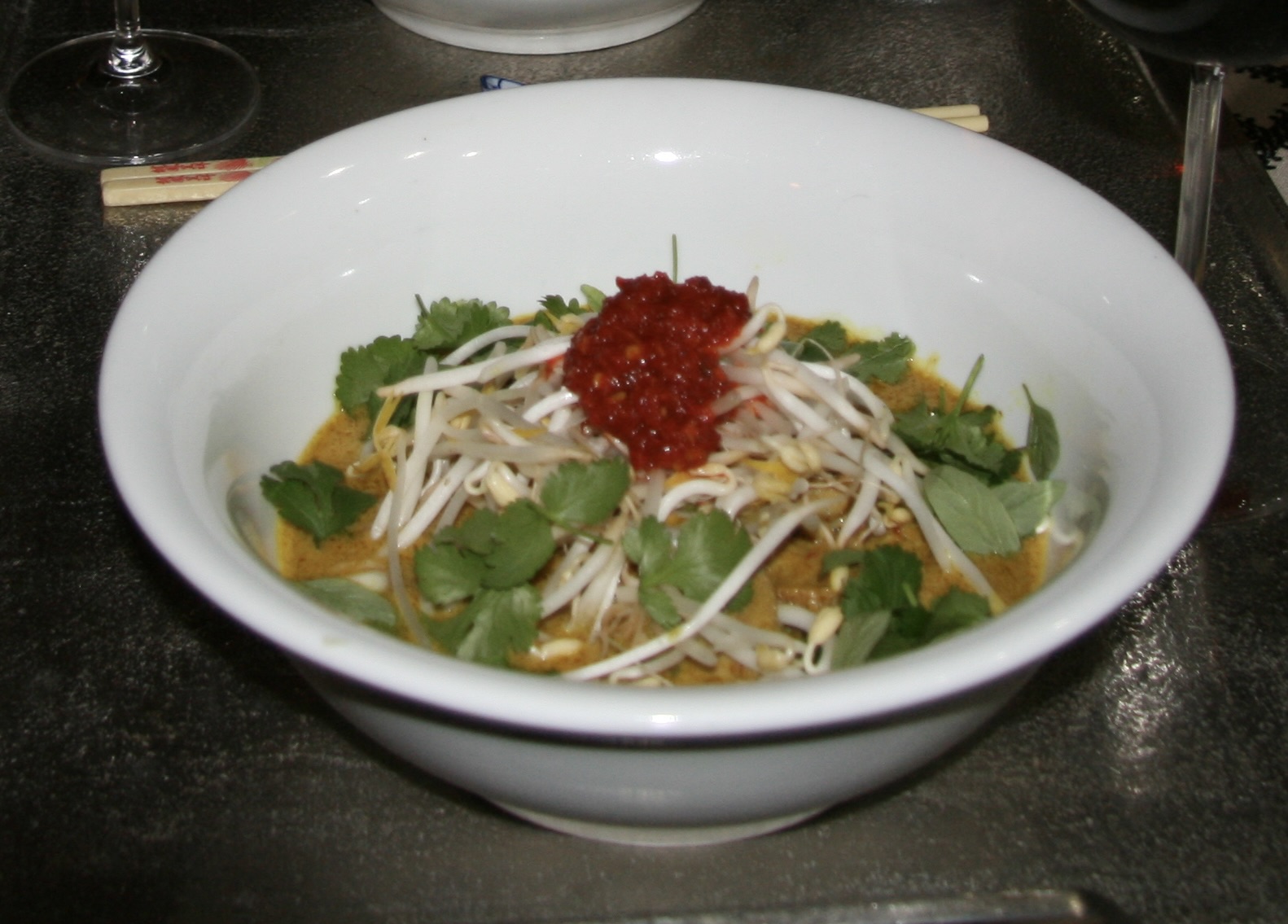 *Creamy duck noodle soup (Itik laksa&nbsp;lemak)