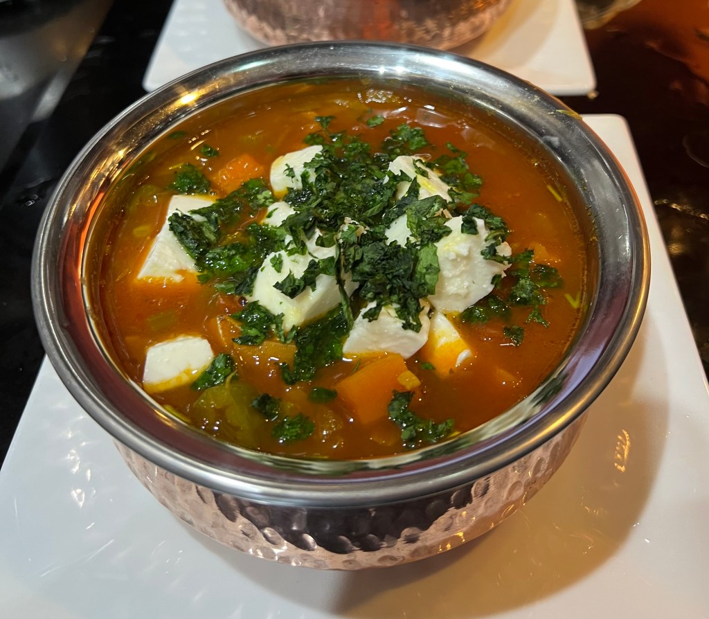Chickpea and vegetable soup with&nbsp;feta