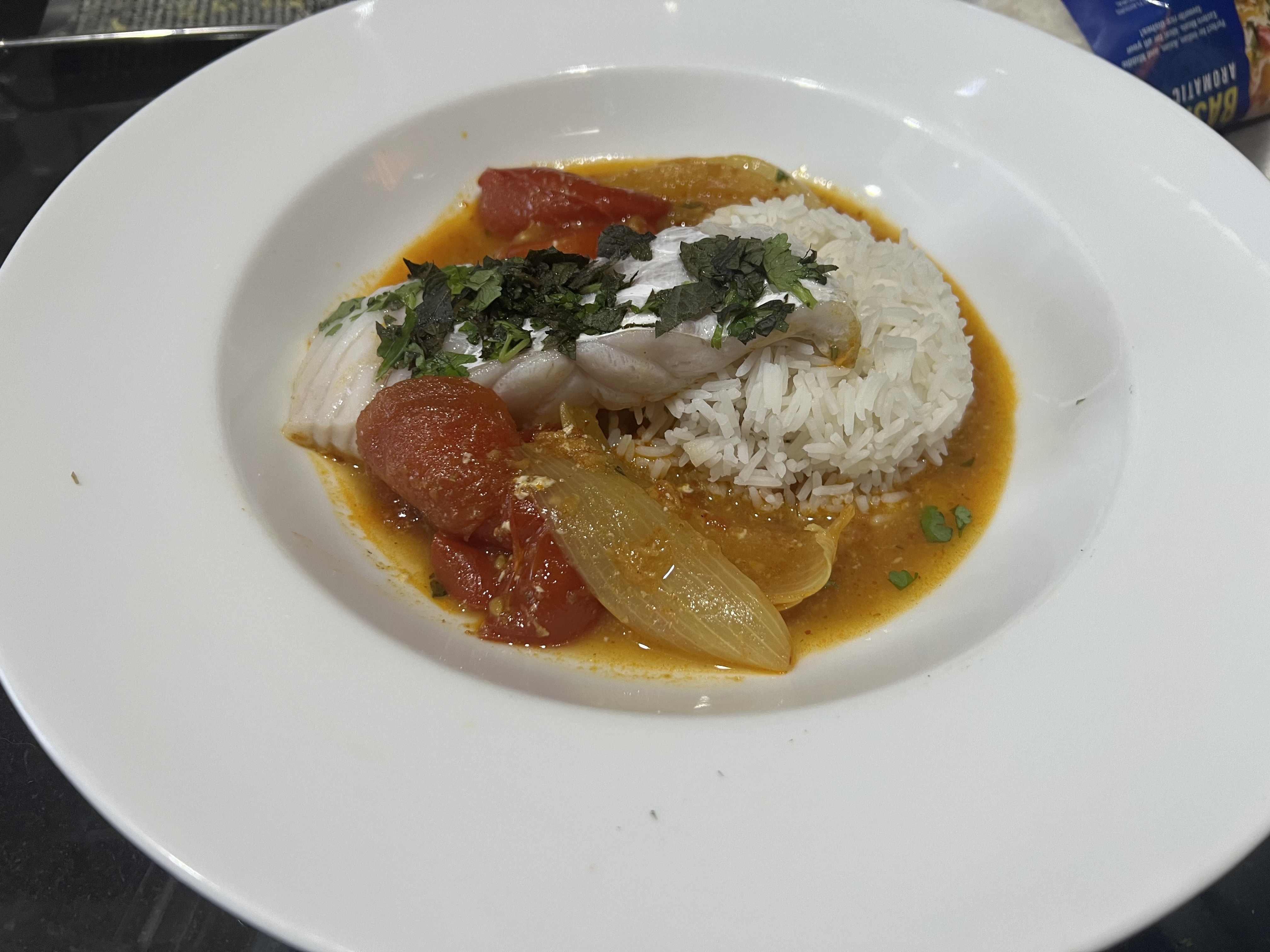 *Fish Curry with Tomato and Fresh&nbsp;Herbs