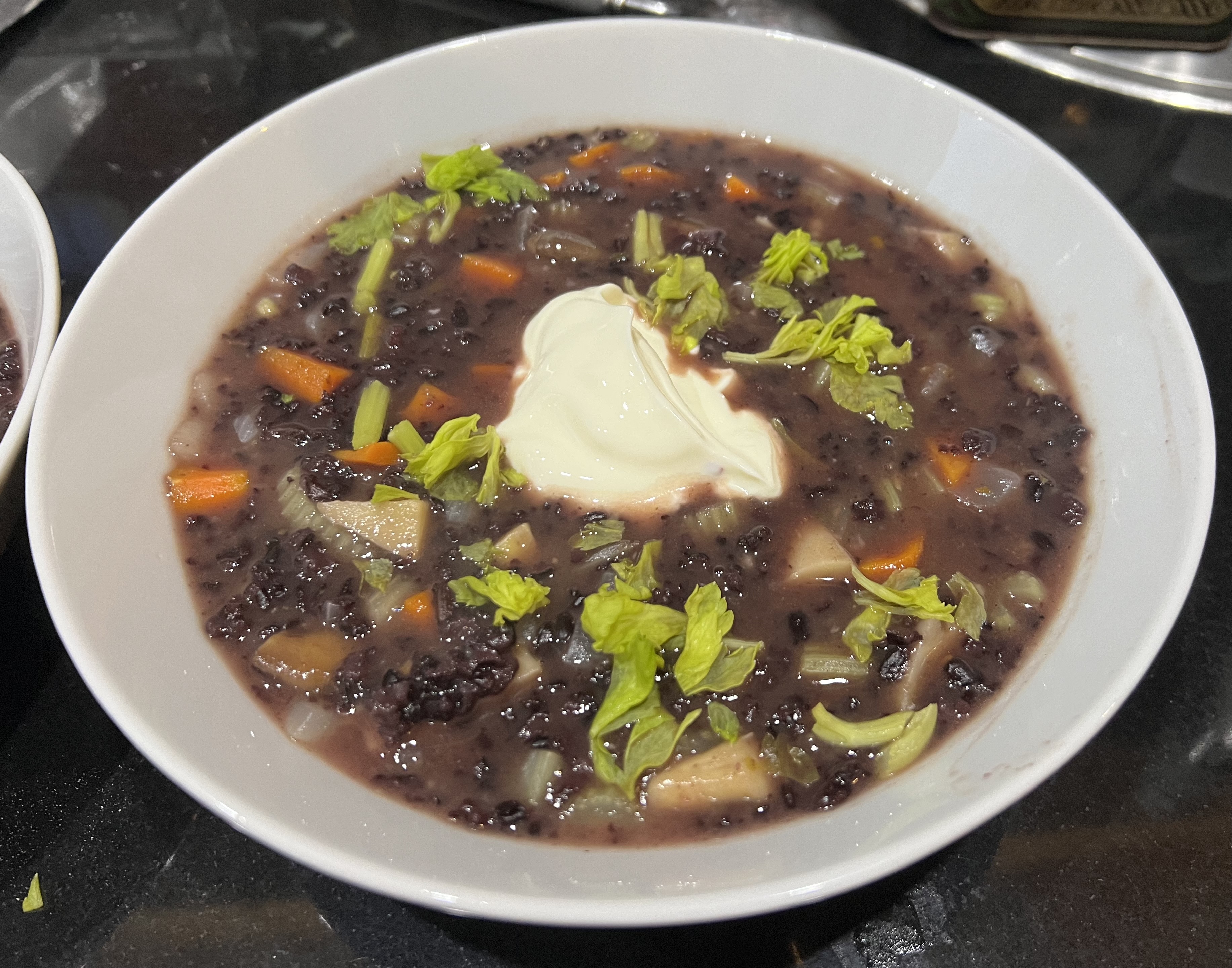 *Wild rice and mushroom soup