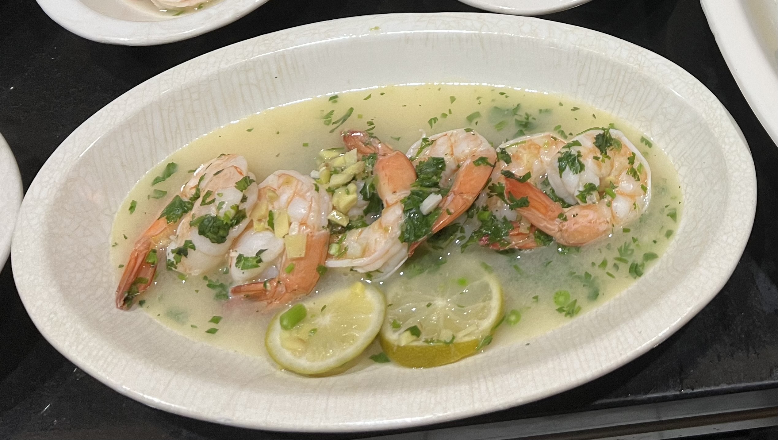 Mazzancolle al coriandolo fresco zenzero e lime (Prawns with coriander, ginger and&nbsp;lime)