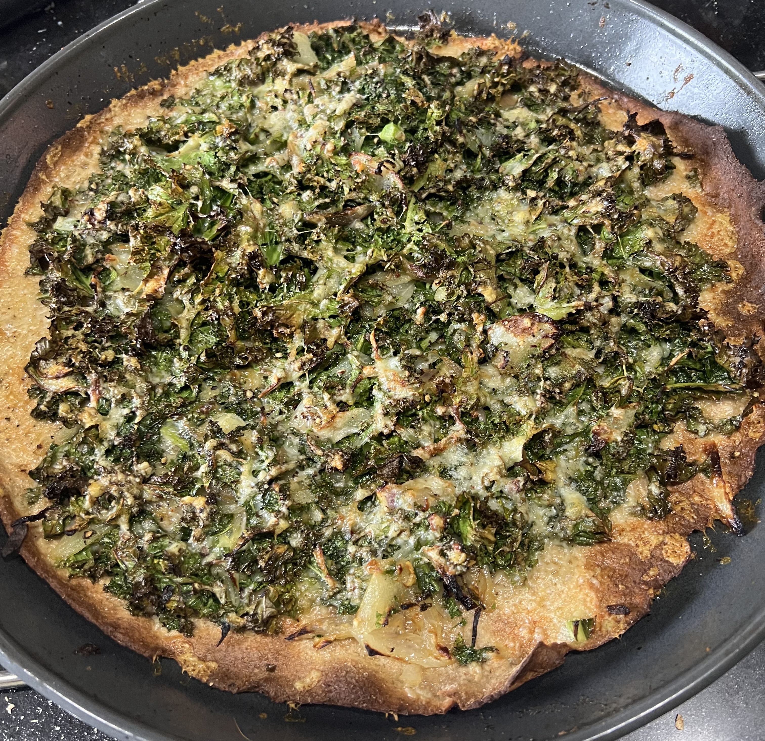 Kale and Onion&nbsp;Pizza