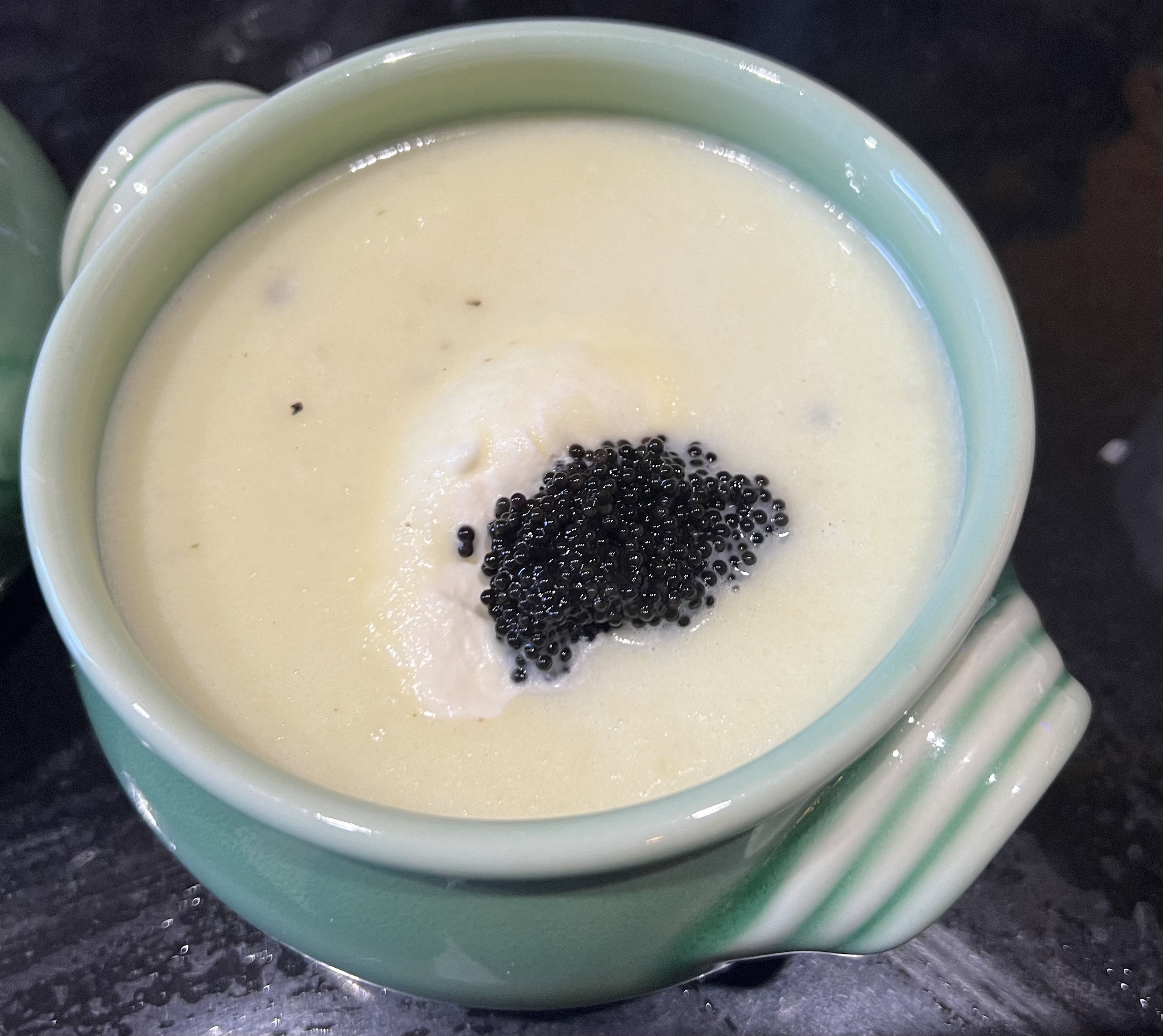 Cold soup of cauliflower with&nbsp;caviar
