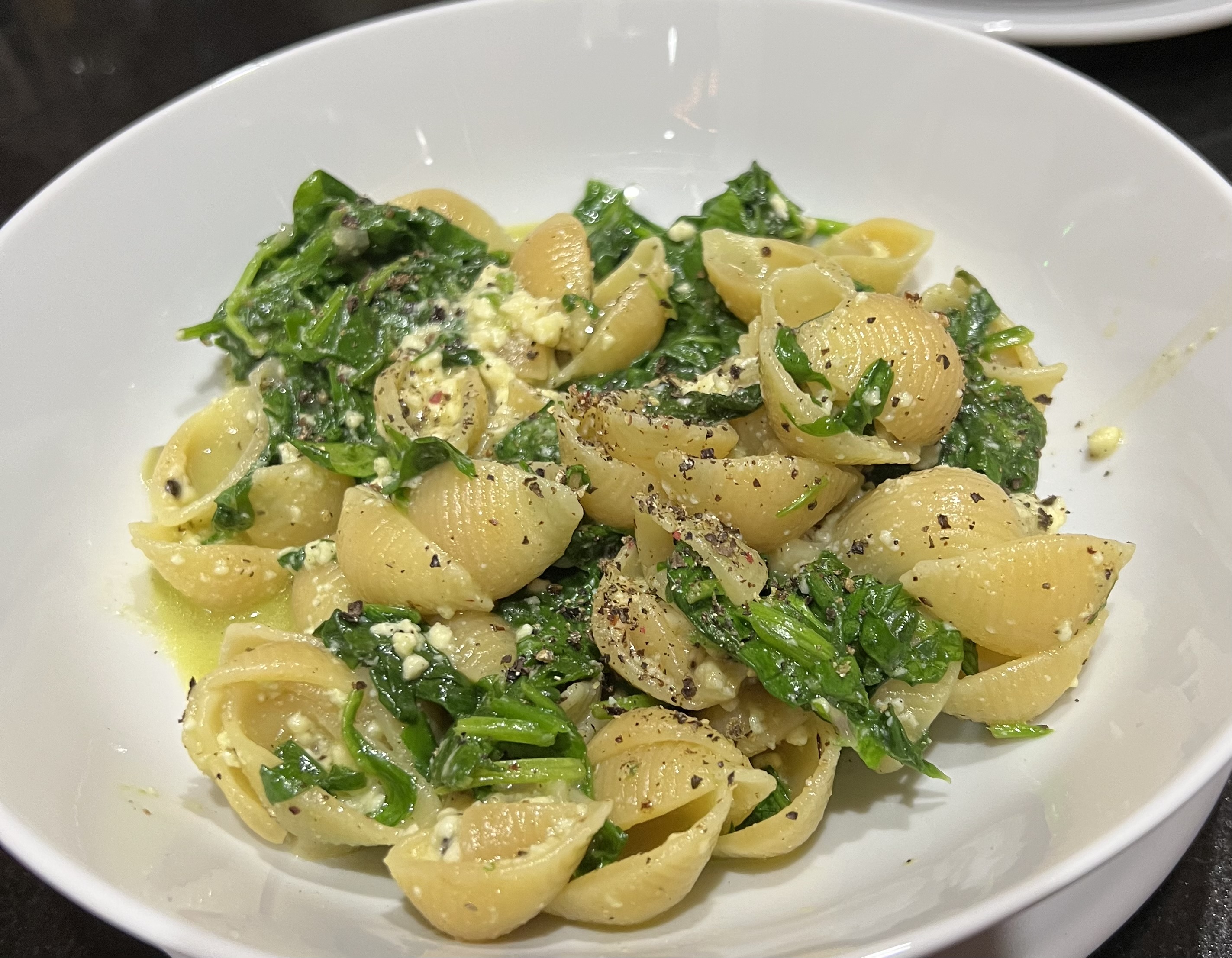 Conchiglie con gli spinaci