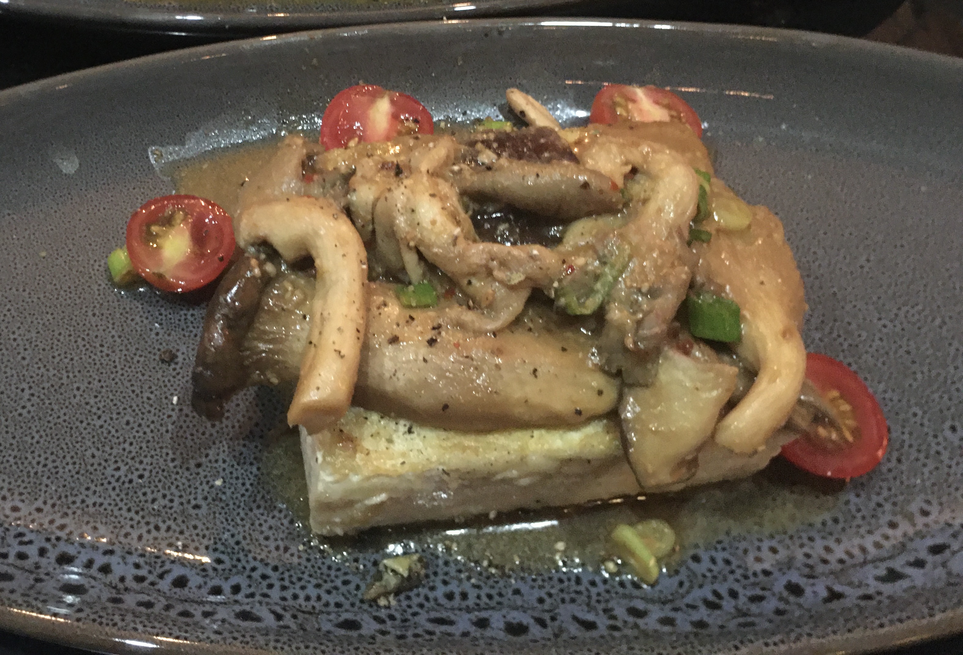 Tofu steak with miso mushrooms from The Blue Zones