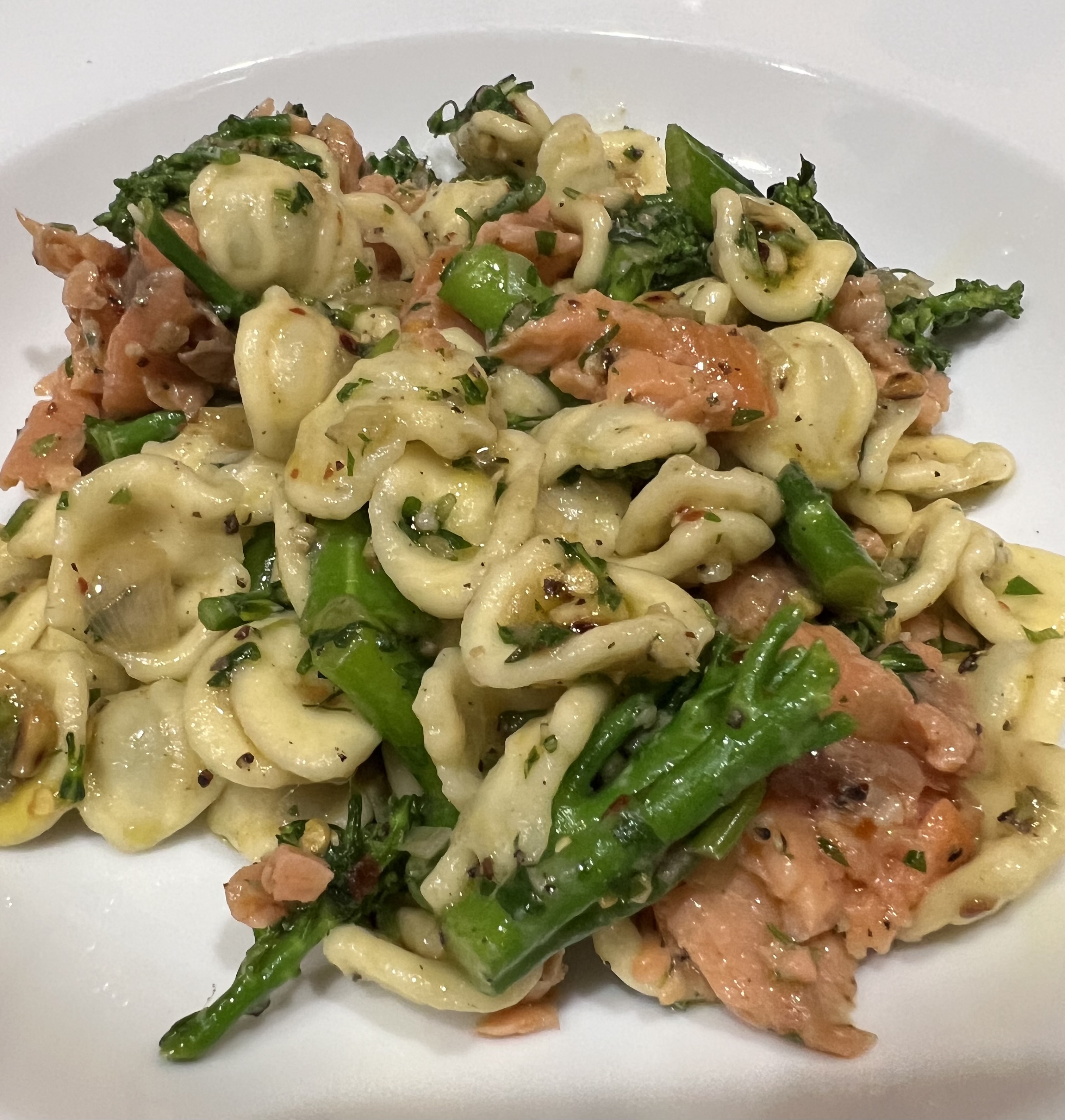 *Orecchiette with broccolini, smoked trout and anchovies