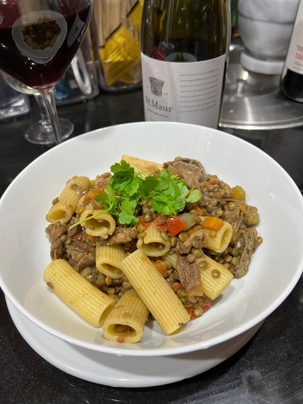 Rigatoni with Lentils and&nbsp;Porcini