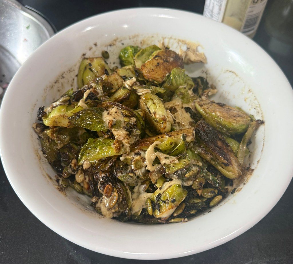 *Brussels sprouts with burnt butter and black&nbsp;garlic