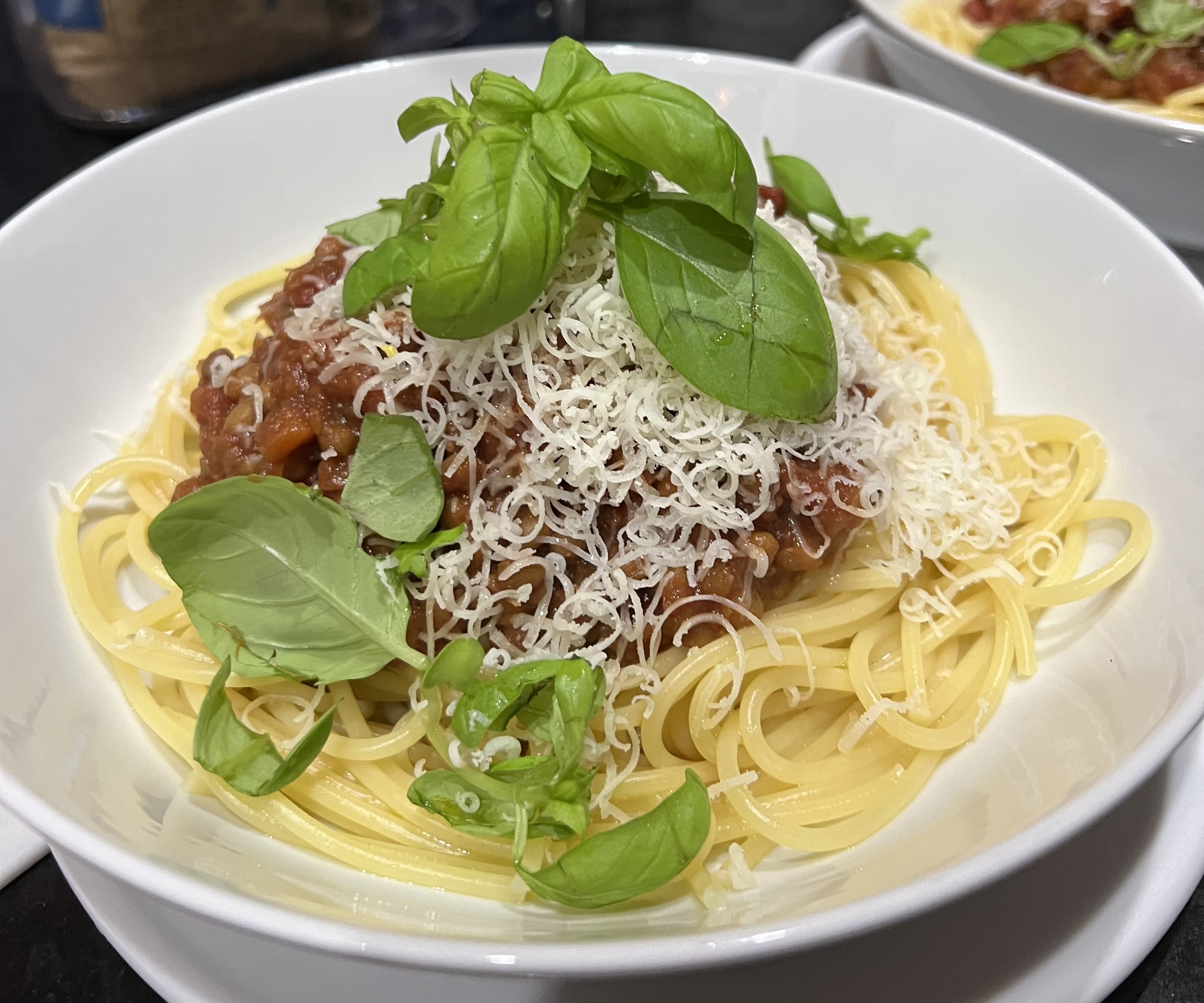 *Simple lentil spaghetti Bolognese