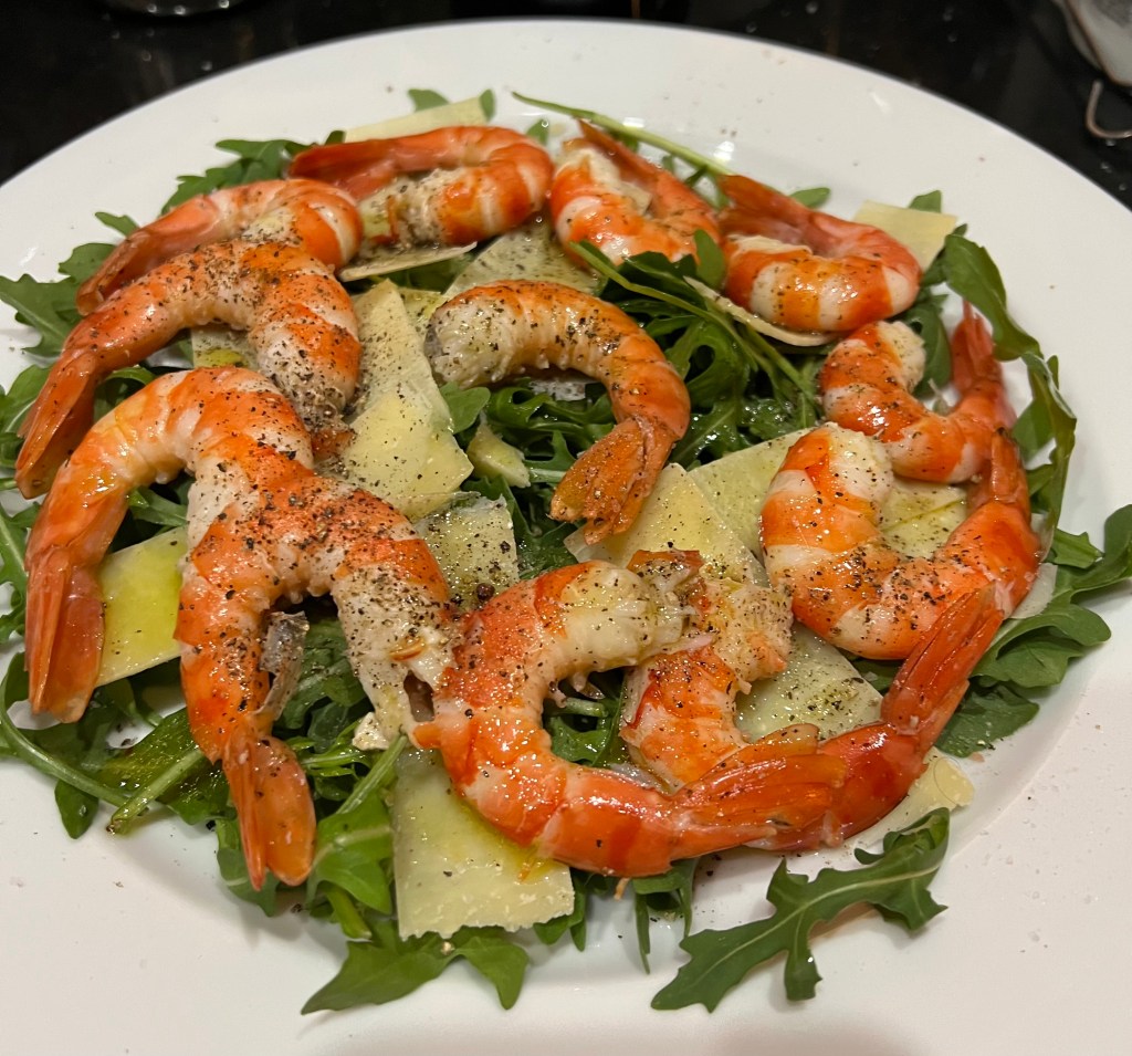 Insalata di rucola e&nbsp;gamberetti