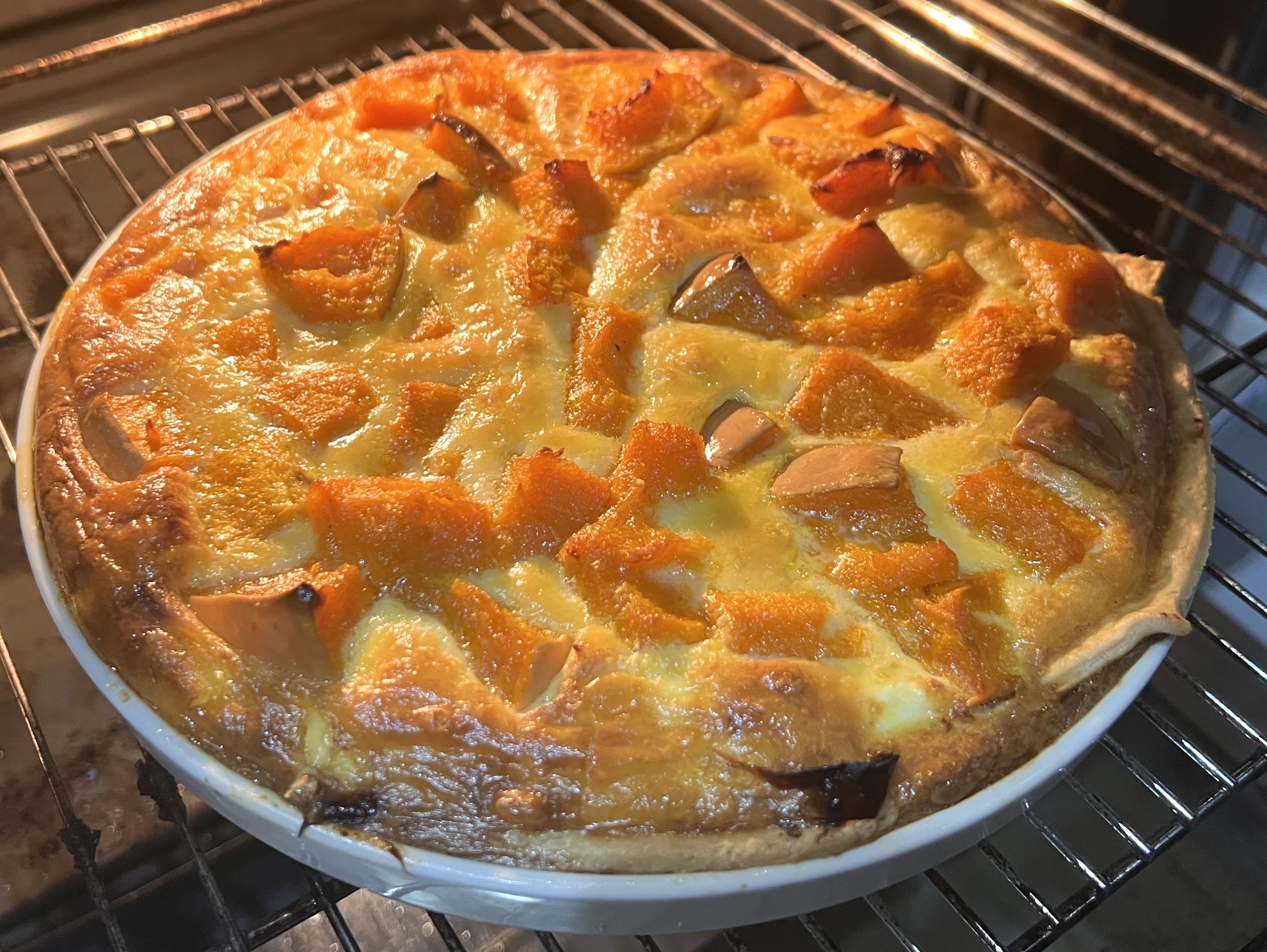 *Pumpkin, feta and caramelised onion tart 