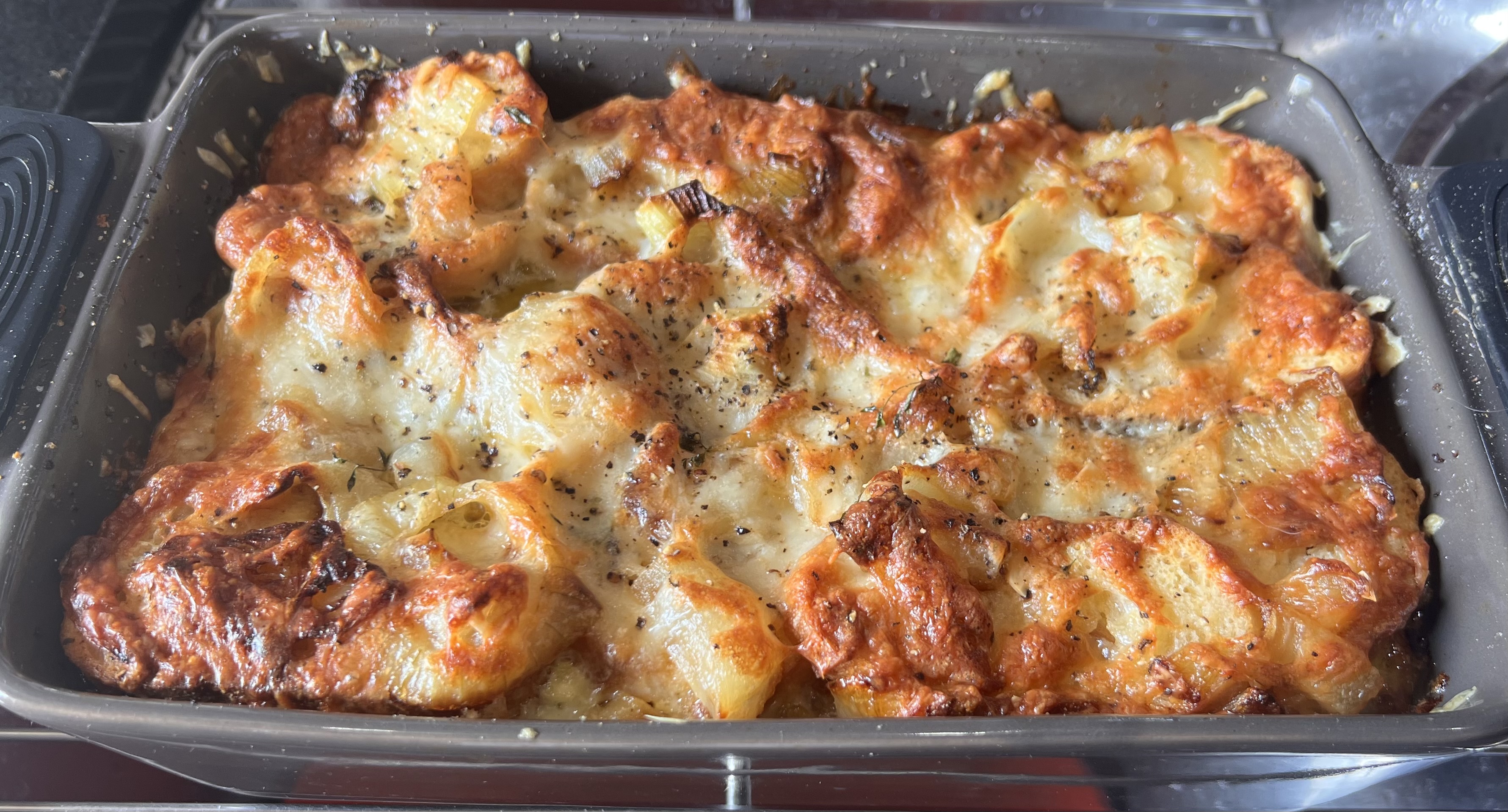 *Gruyere, Caraway, and Thyme Bread and Butter&nbsp;Pudding