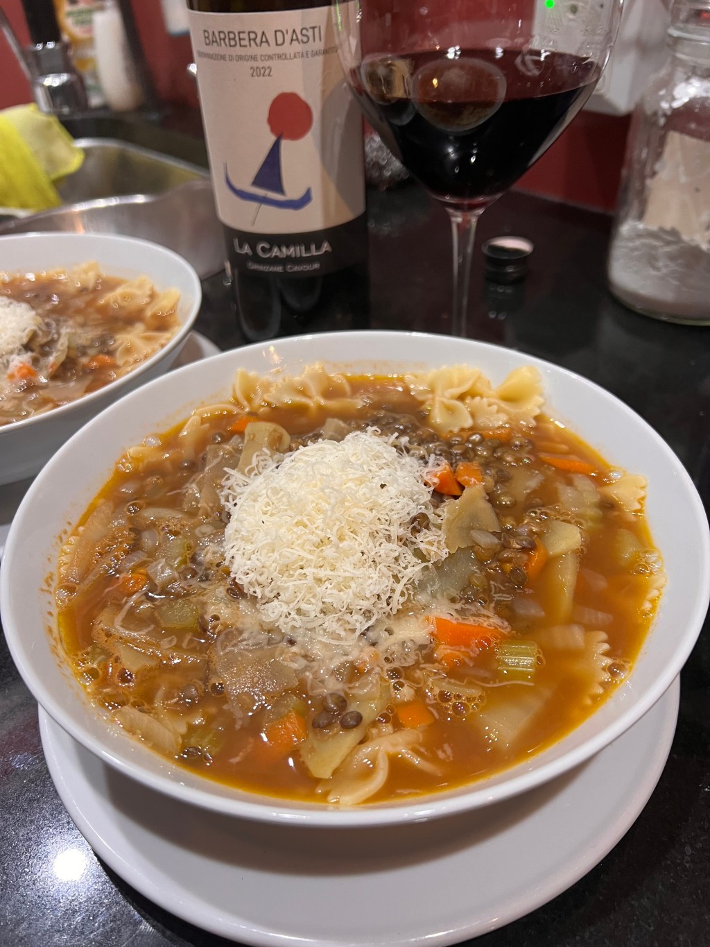 Pasta butterflies with&nbsp;lentils