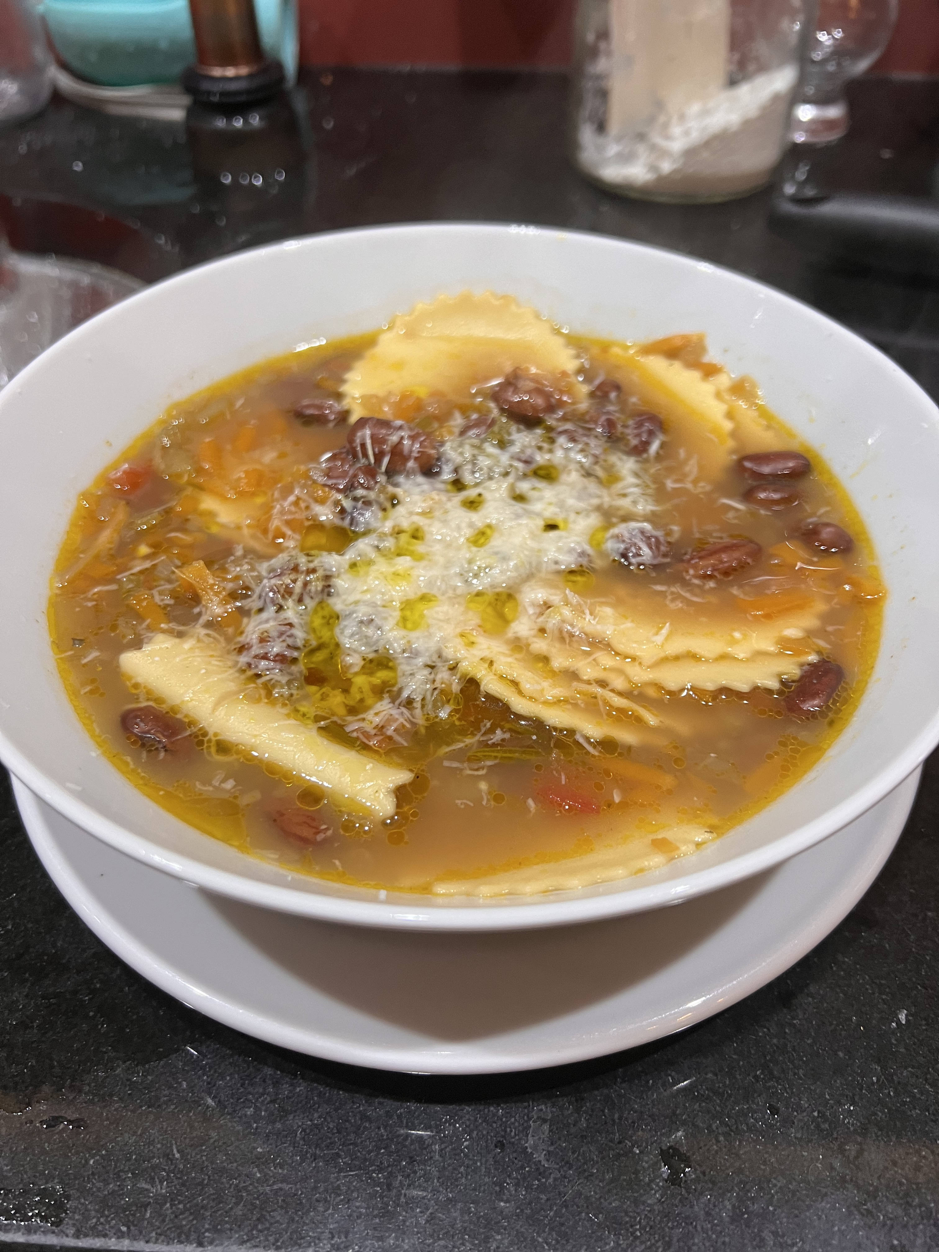 Borlotti bean soup with maltagliati