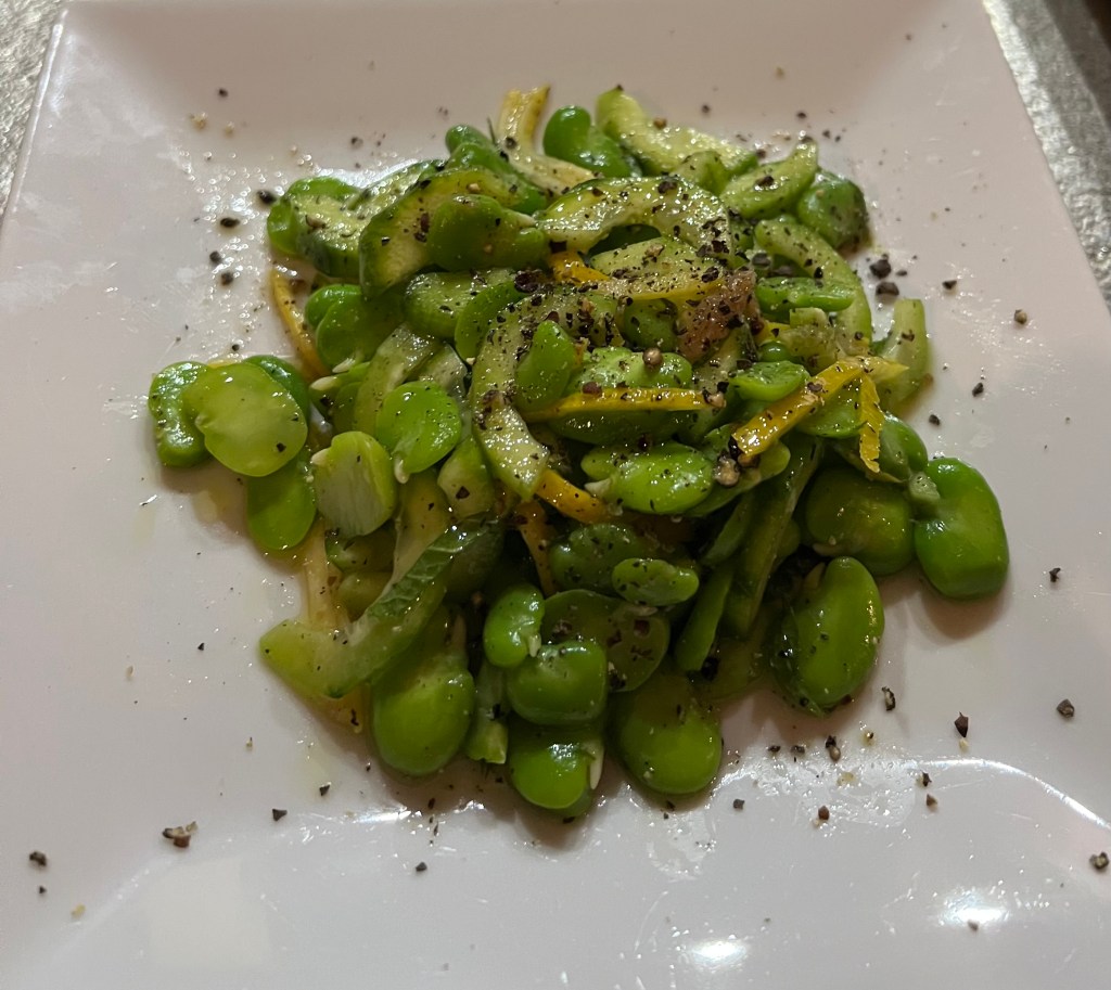Broad bean, cucumber and preserved lemon&nbsp;salad