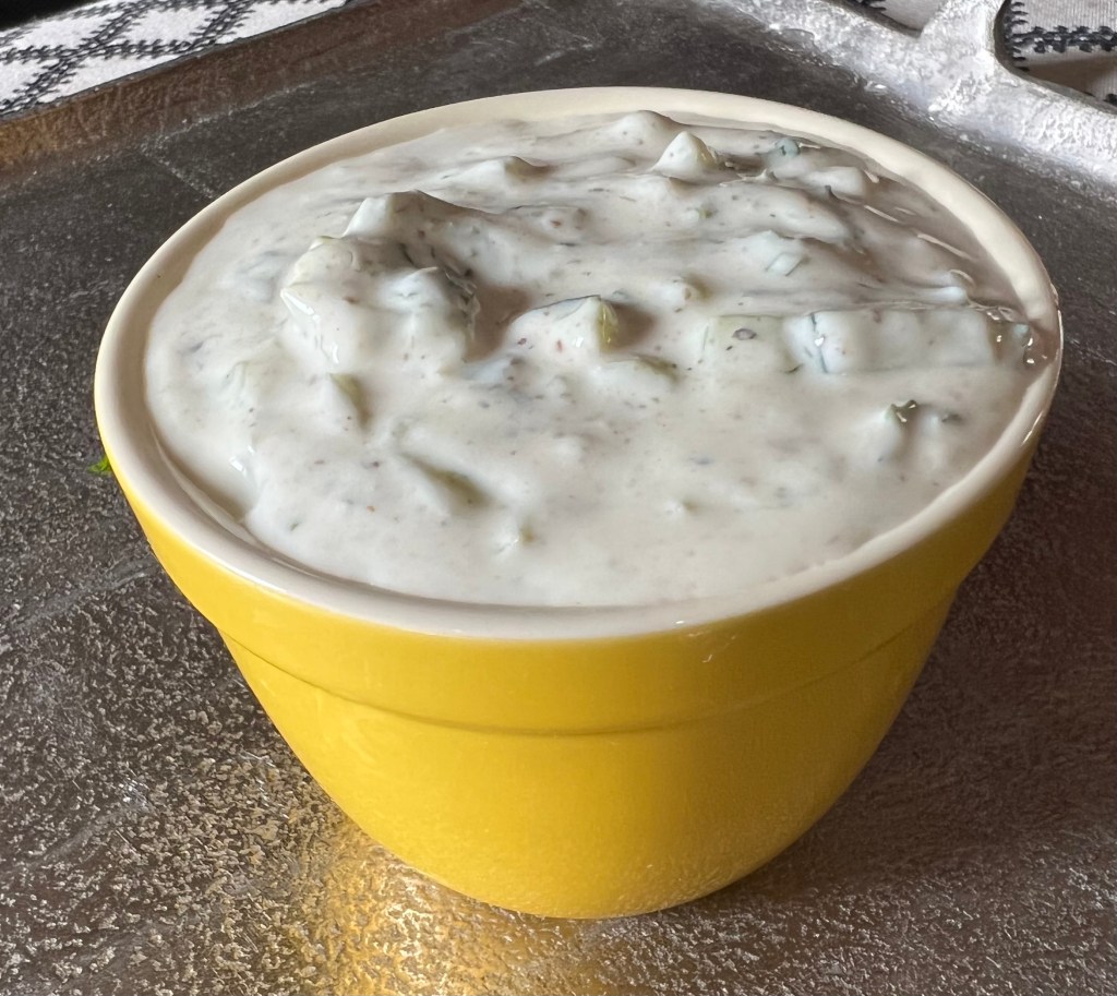 *Cucumber and yogurt dip (Cucumber&nbsp;Raita)
