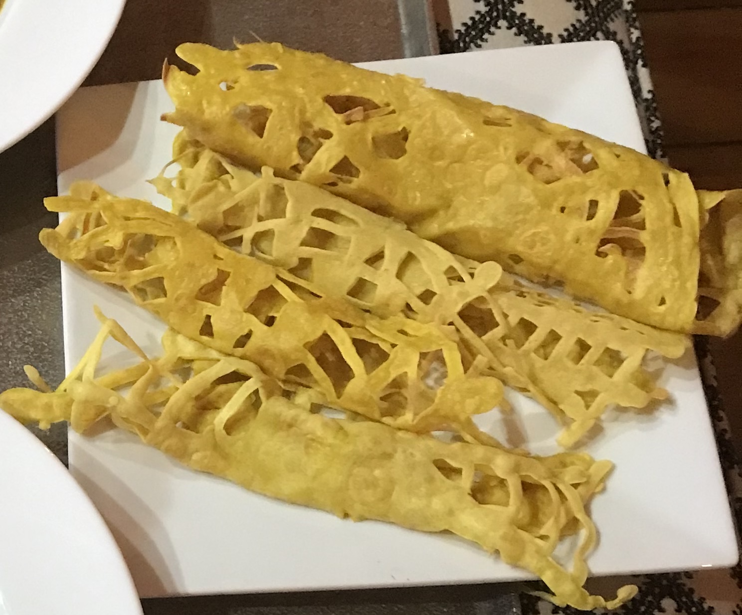 Lacy pancakes (Roti jala)