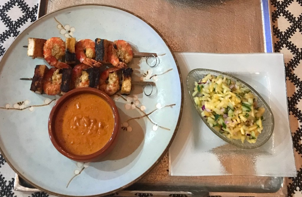 Satay Prawn & Tofu with Pineapple&nbsp;Salsa