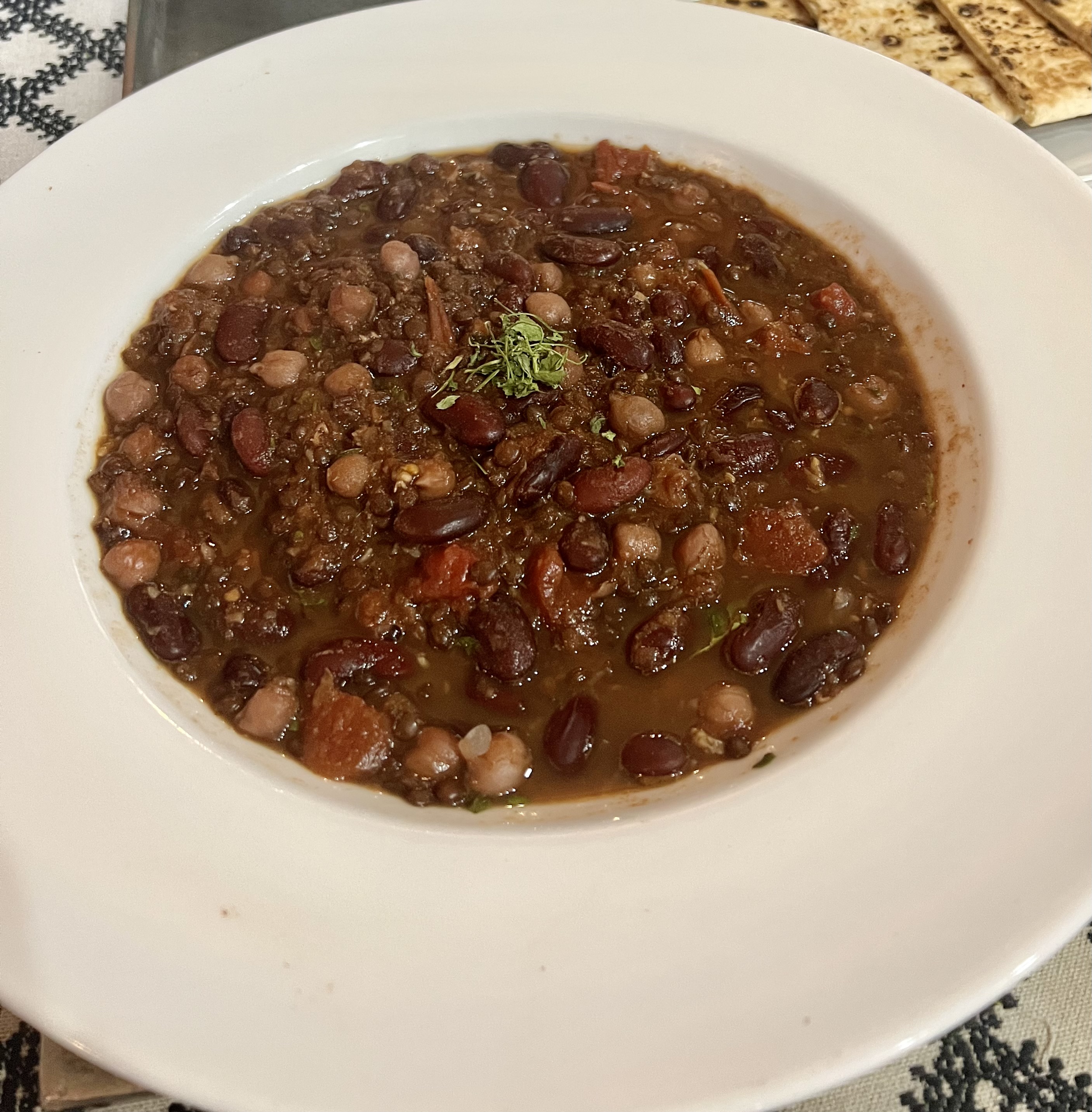 *Three lentil broth (Dal makhani)