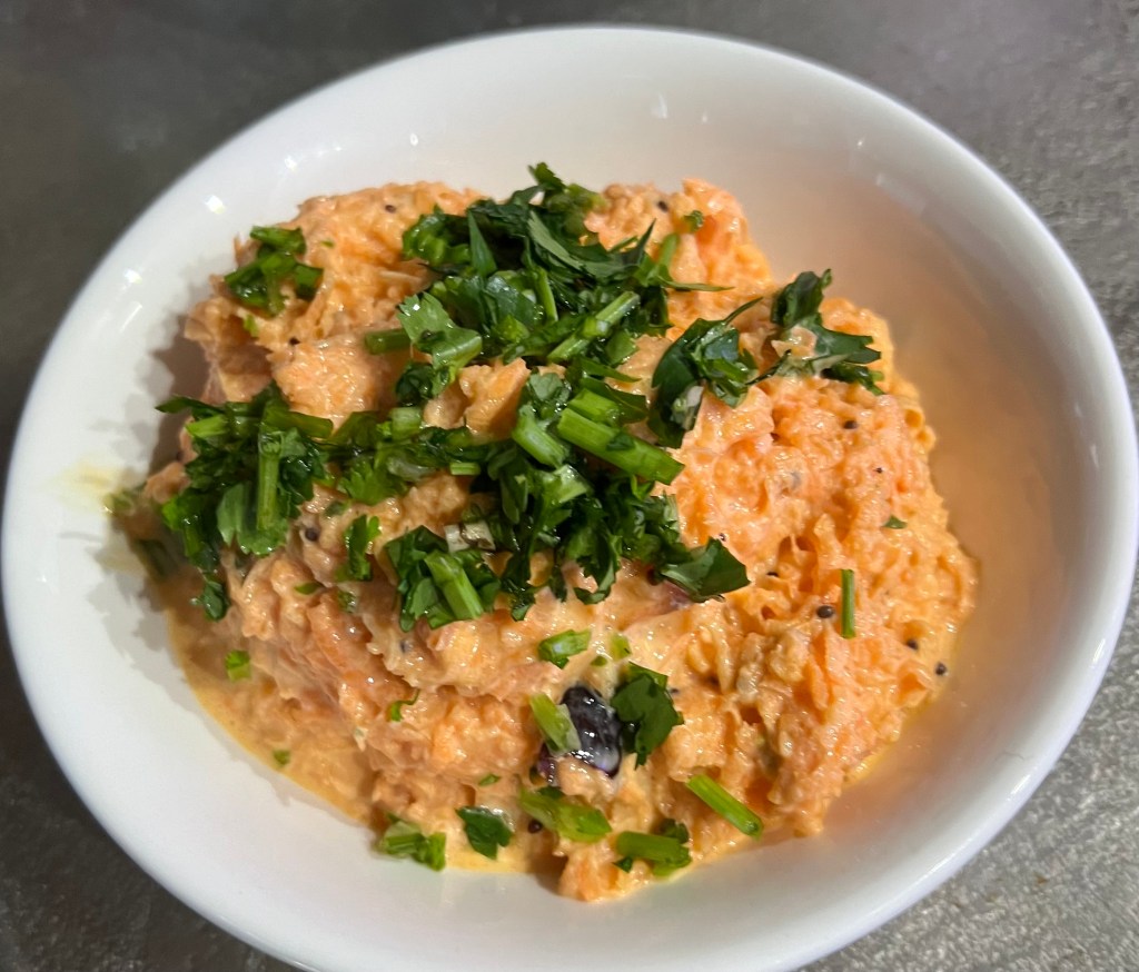 Carrot with yogurt and spices (carrot&nbsp;pachadi)