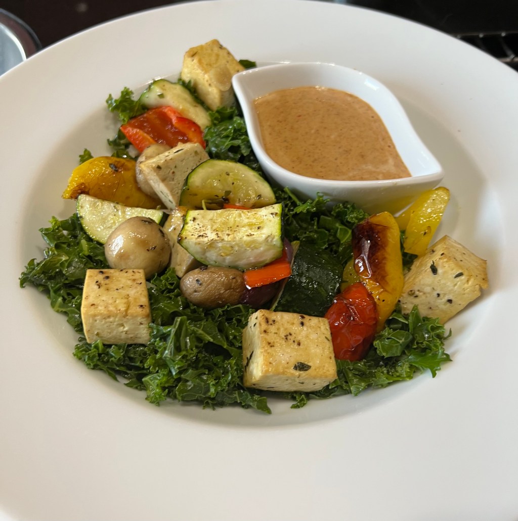 Tofu Vegetable Kebabs with Collard&nbsp;Greens