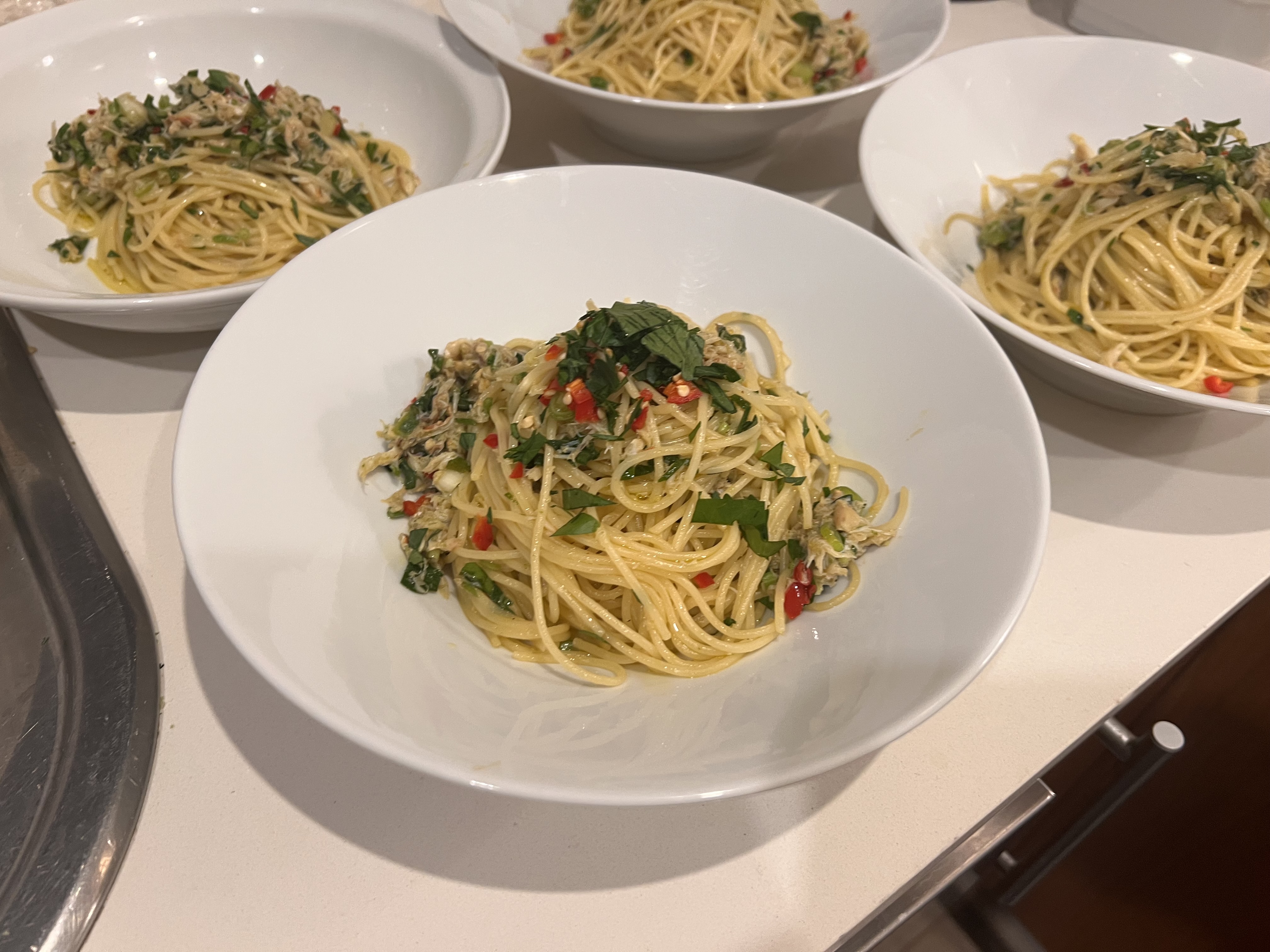 *Spaghettini Con Granchio (Spaghettini with Crab, Lime and Chilli) by Phillip Wilson (Saints Waterfront Auckland NZ)