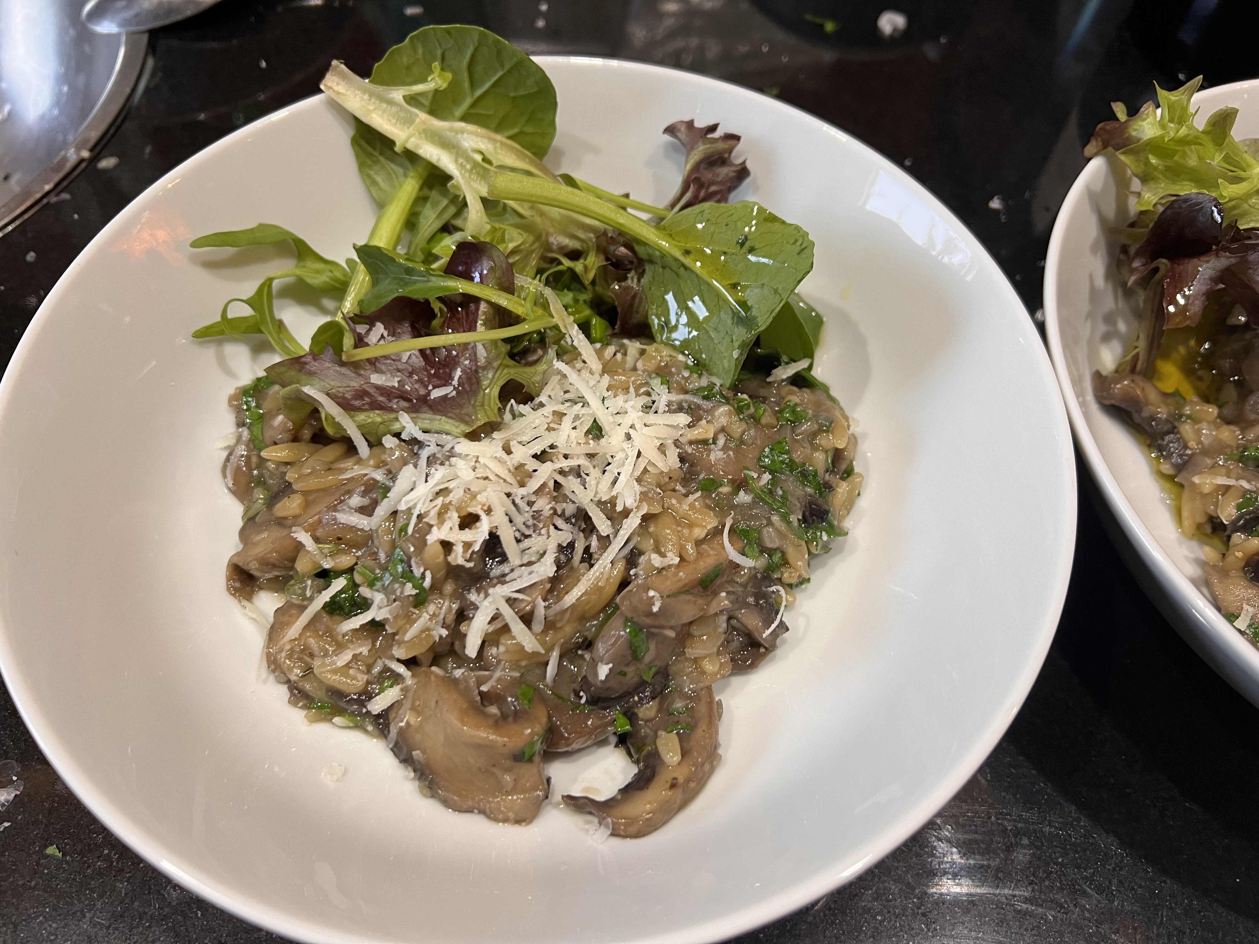 Mushroom and thyme risoni