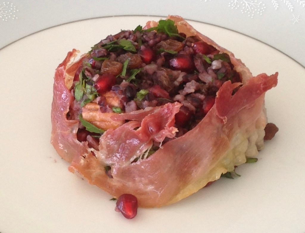 Wild rice, pomegranate and prosciutto&nbsp;salad