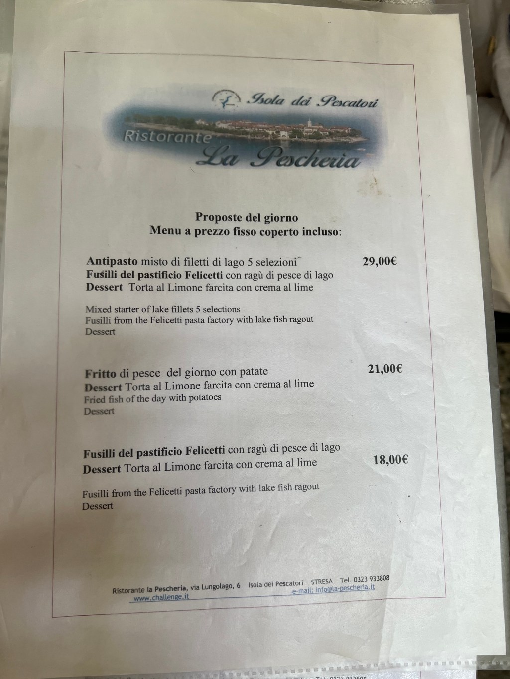 ITALY: Stresa: Isola dei Pescatori: La&nbsp;Pescheria