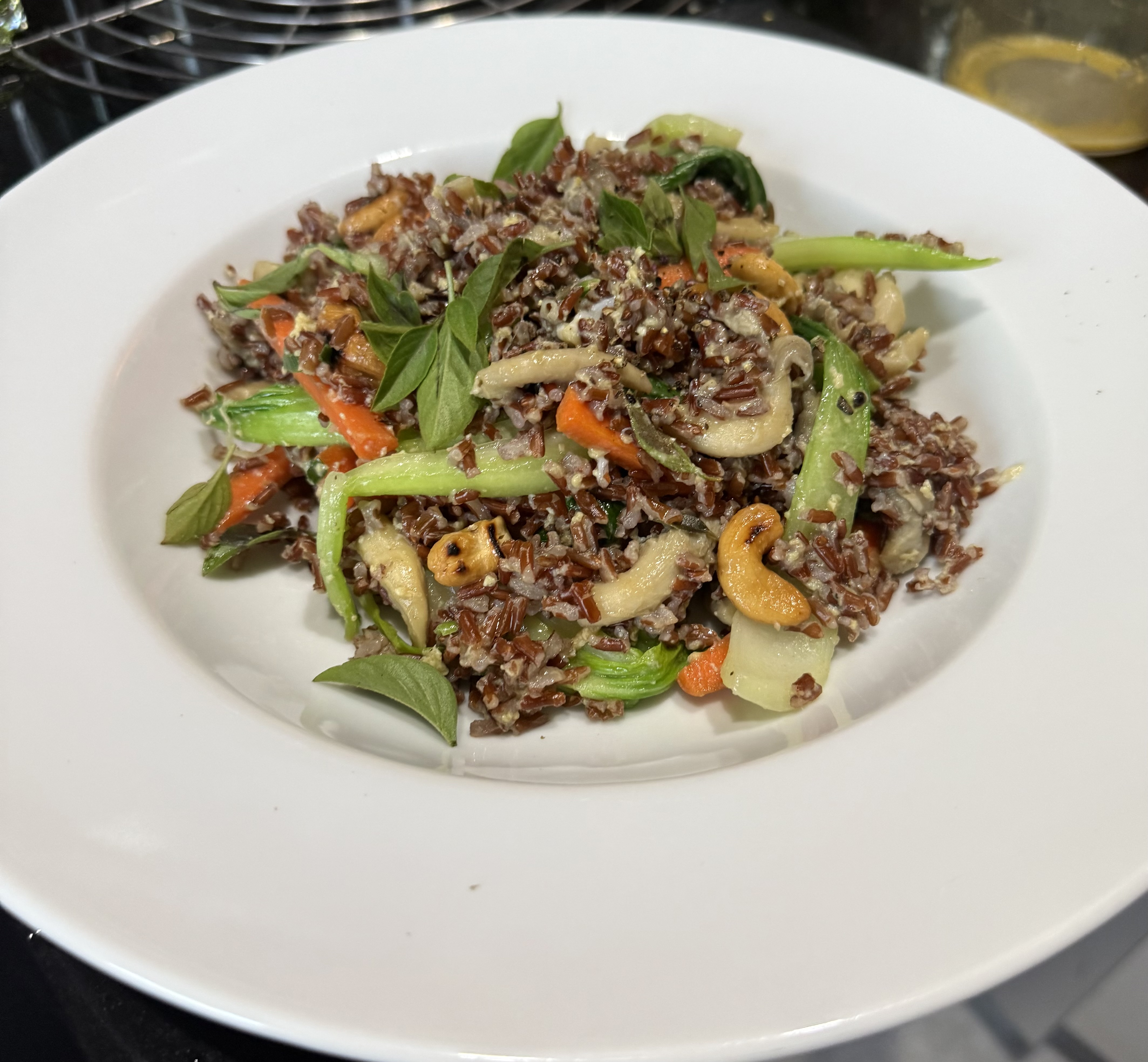 Stir fried red rice