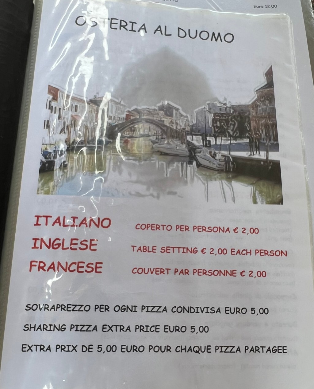 ITALY: Murano: Osteria al Duomo&nbsp;Pizzeria