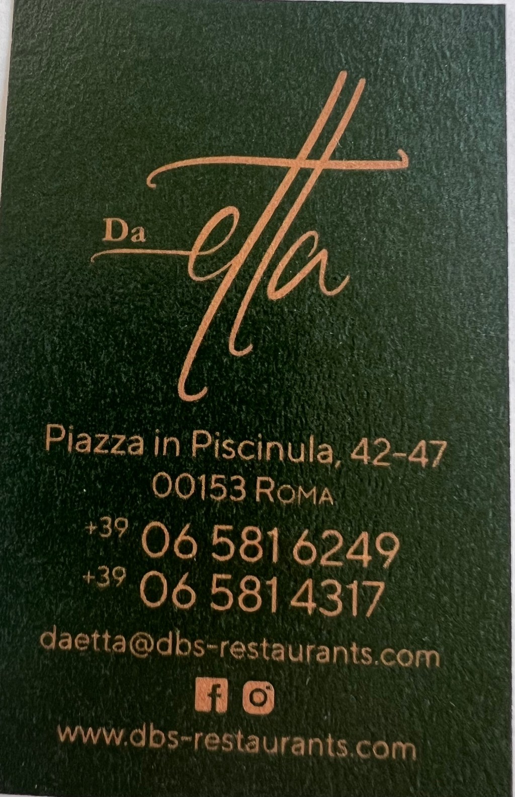 ITALY: Rome: Da&nbsp;Etta