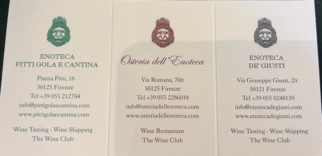 ITALY: Florence: Enoteca Pitti Gola E&nbsp;Cantina