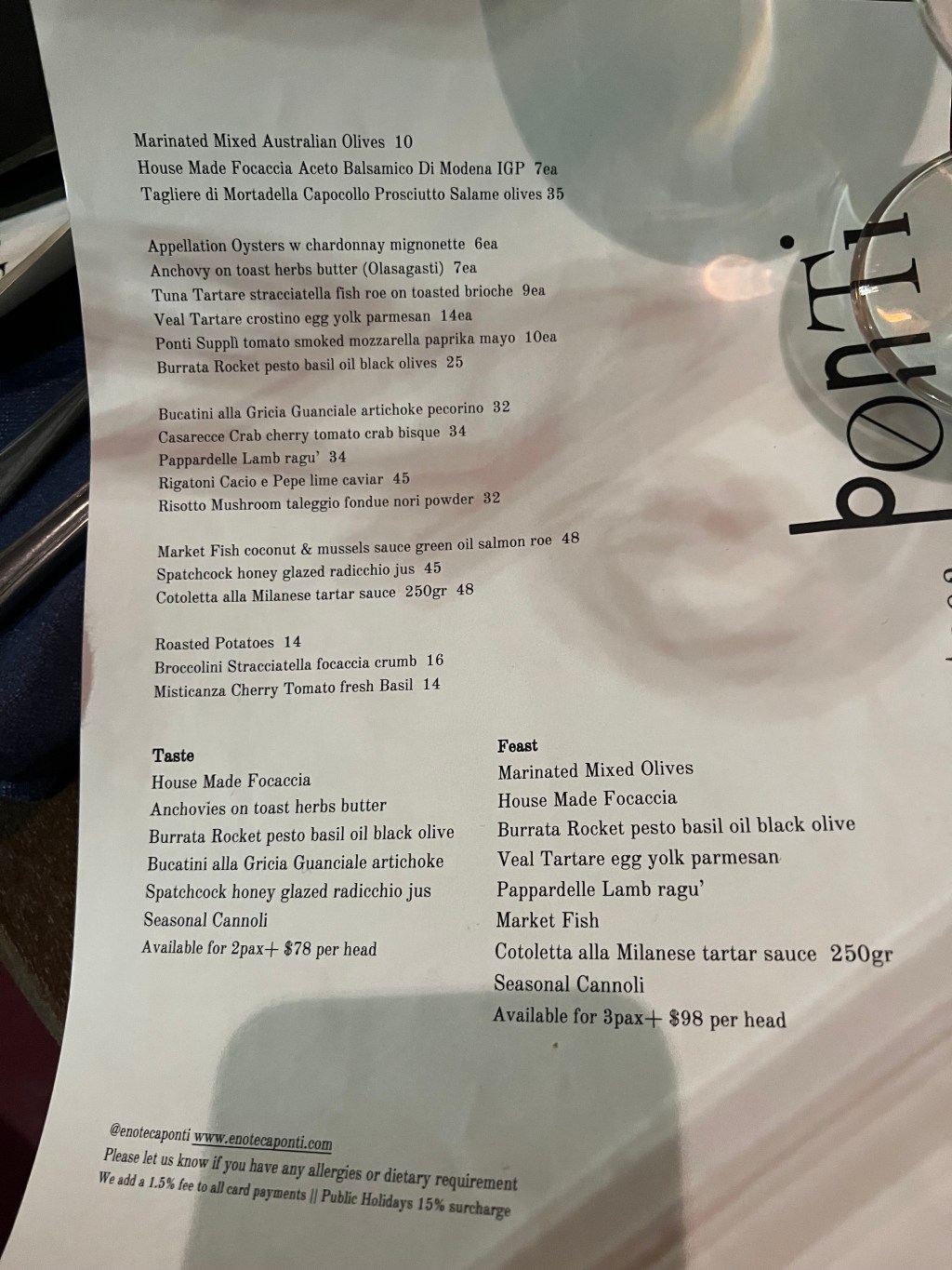 NSW: Potts Point: Enoteca&nbsp;Ponti