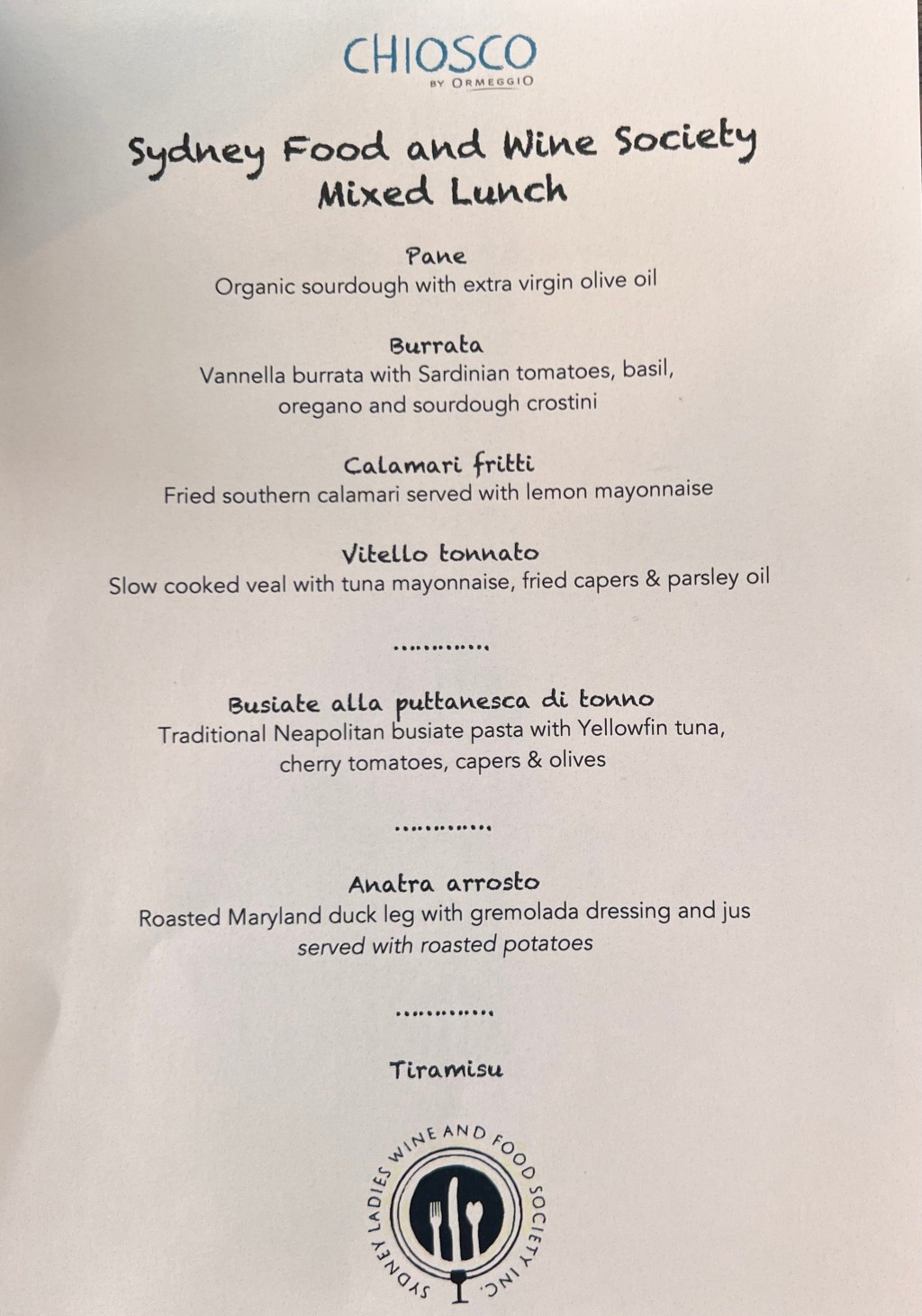 NSW: Mosman: Chiosco by&nbsp;Ormeggio