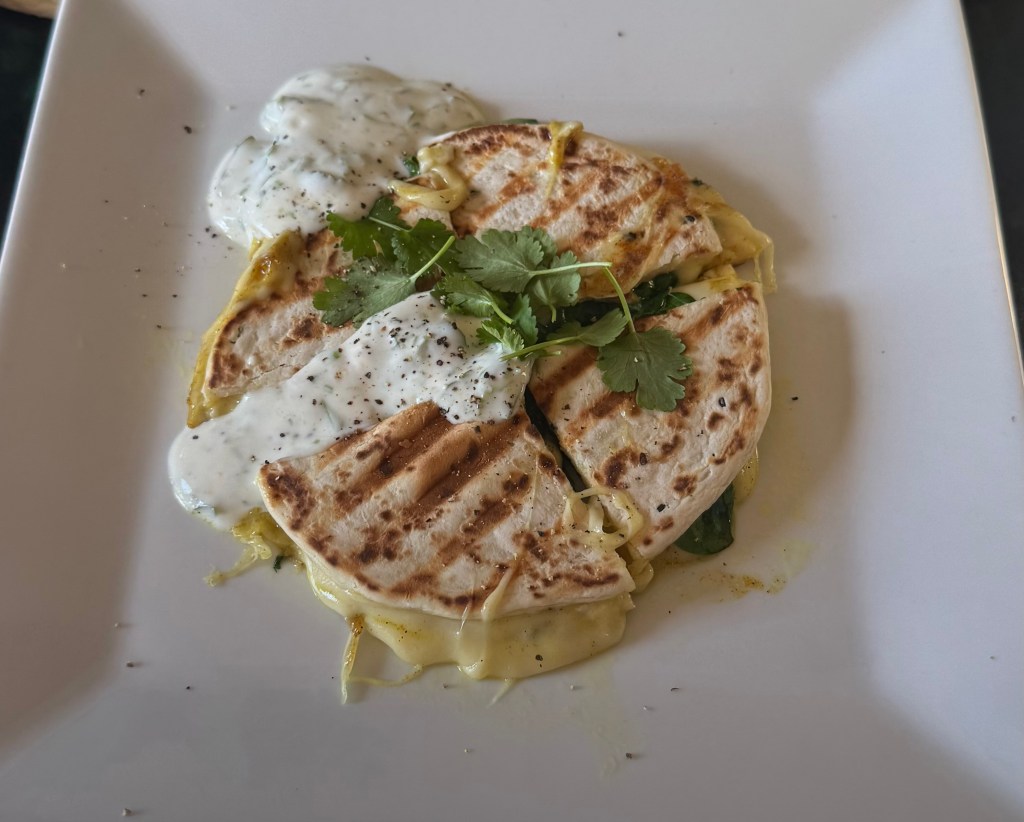 Spinach naan toasties with coriander&nbsp;raita