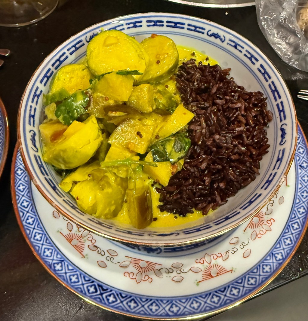 Lemongrass, aubergine & Brussels sprout&nbsp;curry