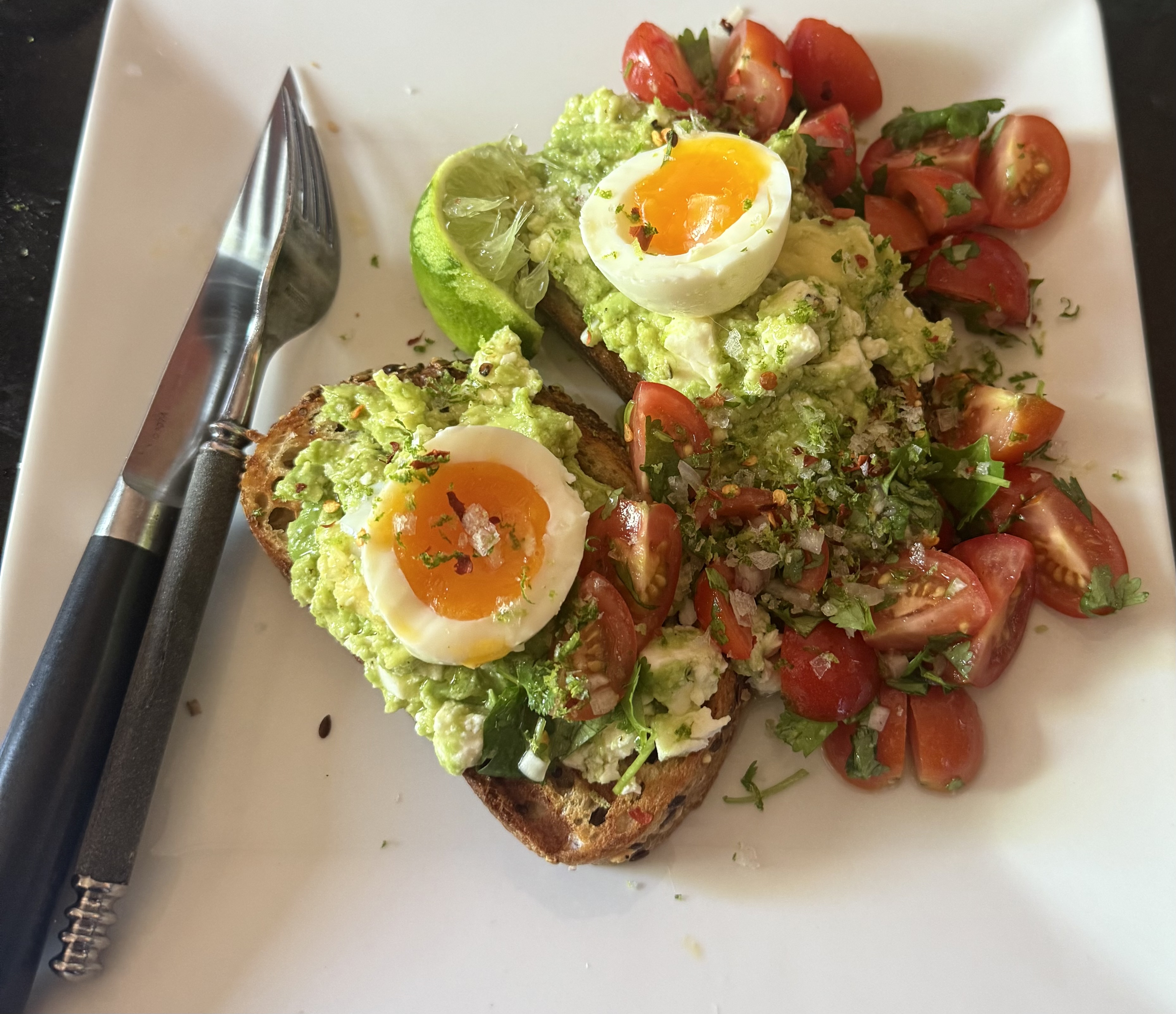 *Crushed avocado, soft eggs and chilli-lime&nbsp;salt