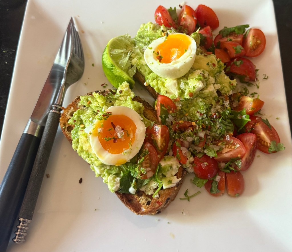 Crushed avocado, soft eggs and chilli-lime&nbsp;salt