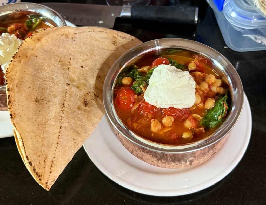 *Spiced chickpeas and&nbsp;haloumi