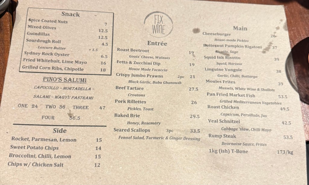 NSW: Sydney: Fix Wine Bar & Restaurant