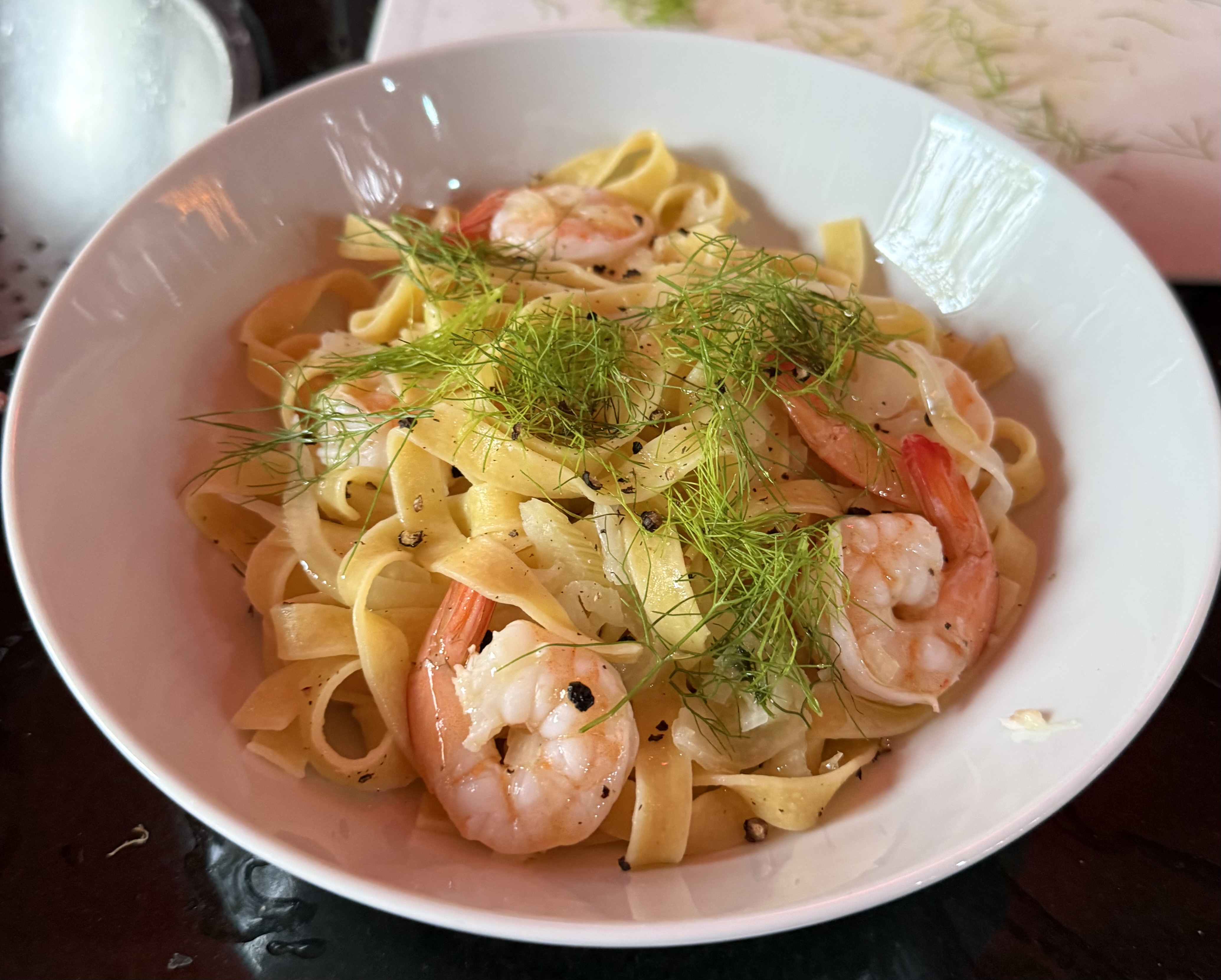 Tagliatelle con finocchio e gamberoni (Pasta with fennel and&nbsp;prawns)