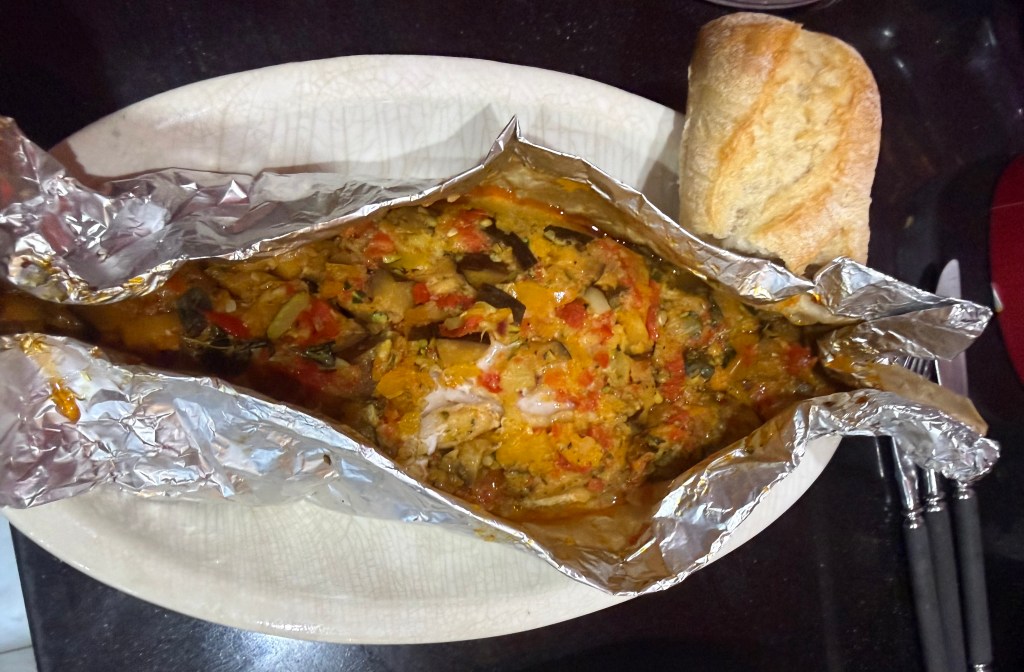 Goldband snapper fillets baked ‘al cartoccio’