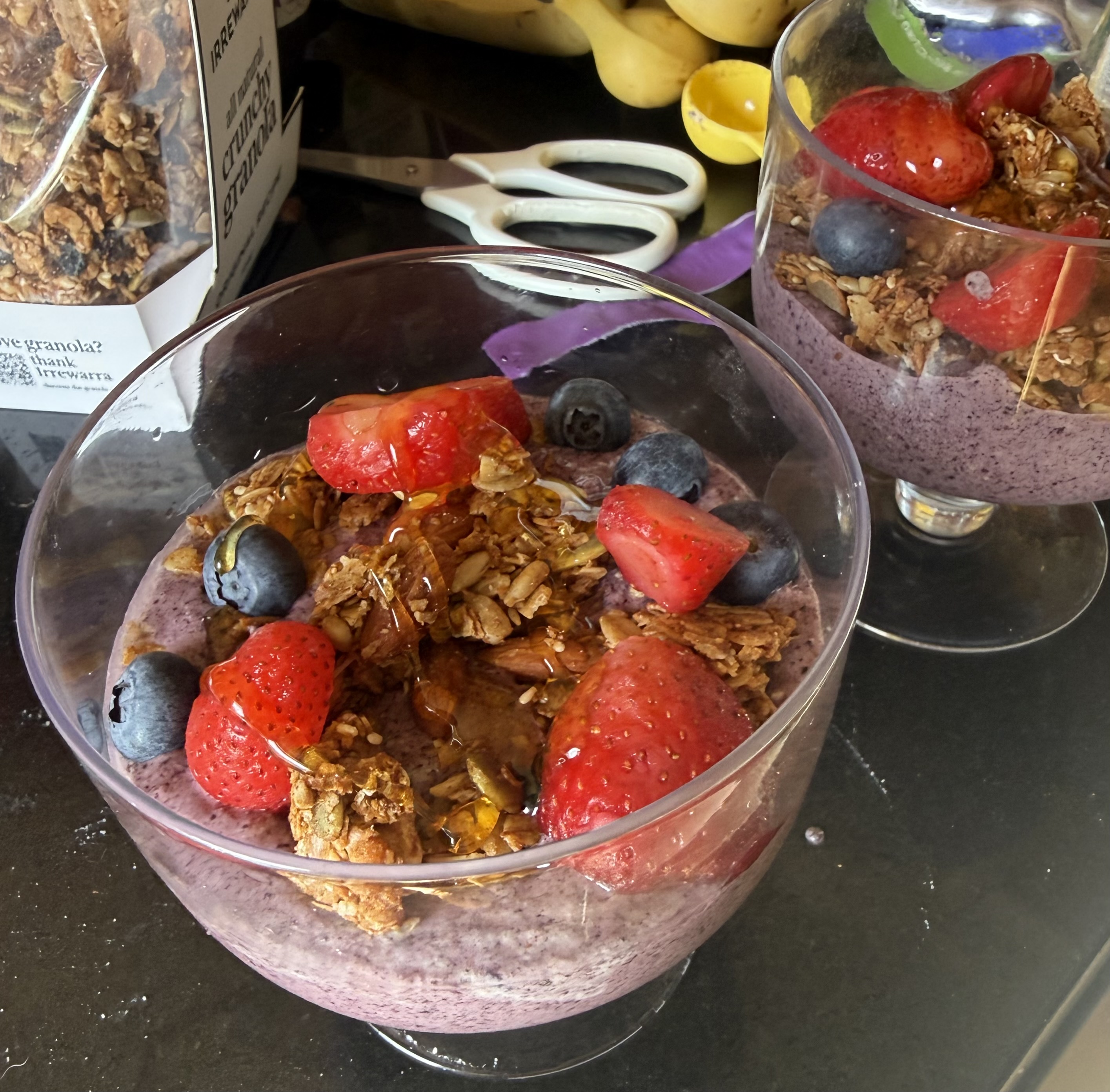 *Acai bowl with berries, banana, granola and raw&nbsp;honey